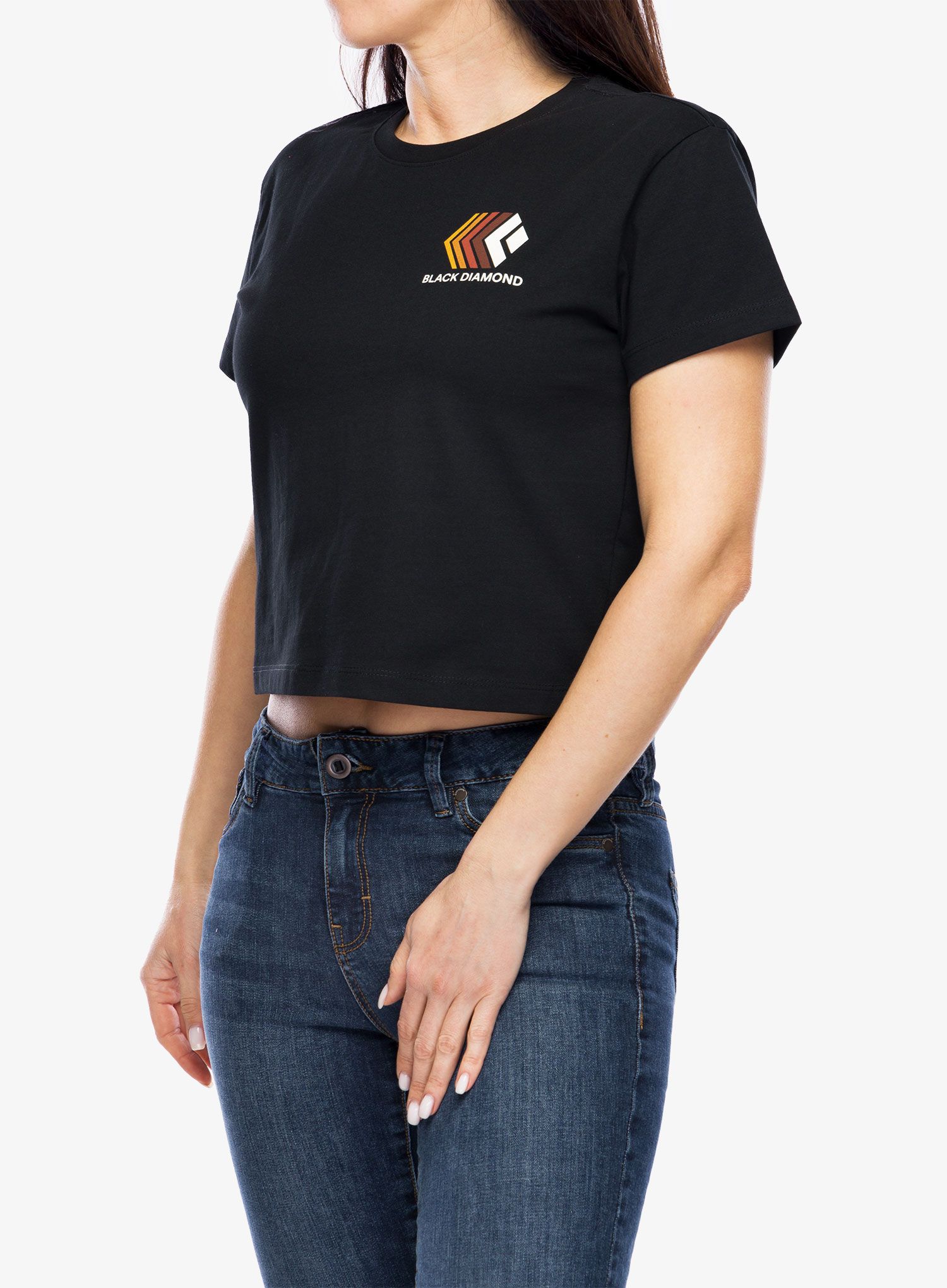 Ženska majica s tiskom Black Diamond Faded Crop SS Tee - black