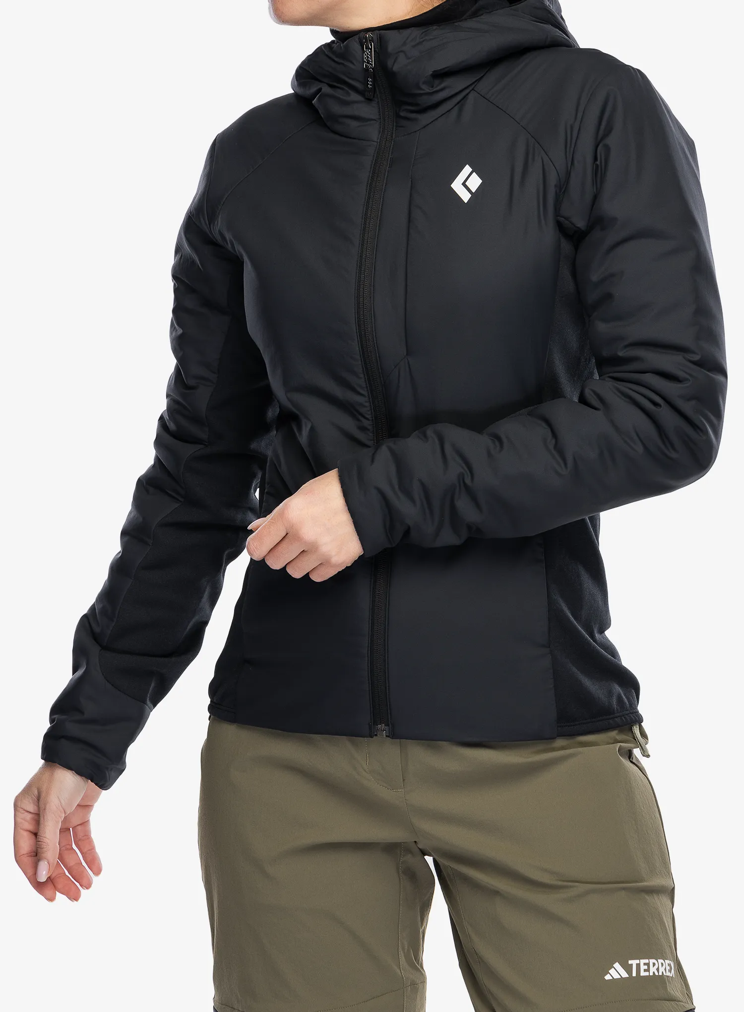 Jakna s postavom ženska Black Diamond First Light Hybrid Hoody