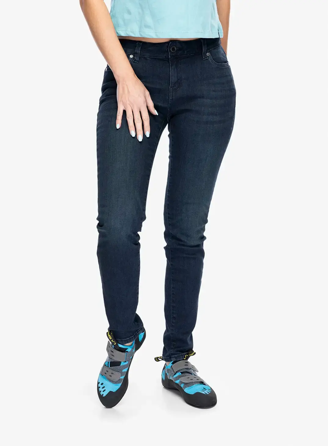 Ženske penjačke hlače Black Diamond Forged Denim Pants - indigo