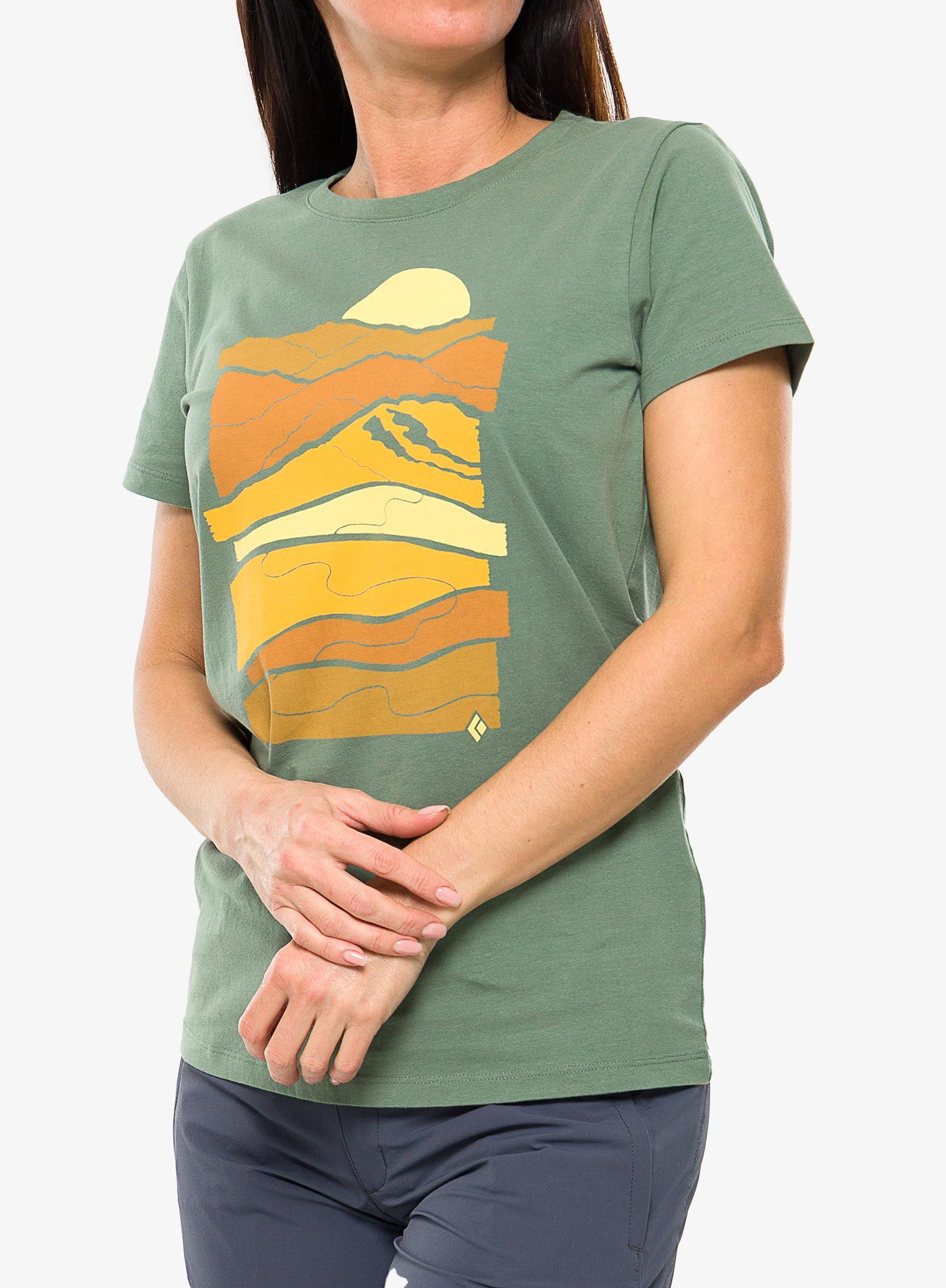 Ženska majica Black Diamond Leveled Landscape Tee S/S - green