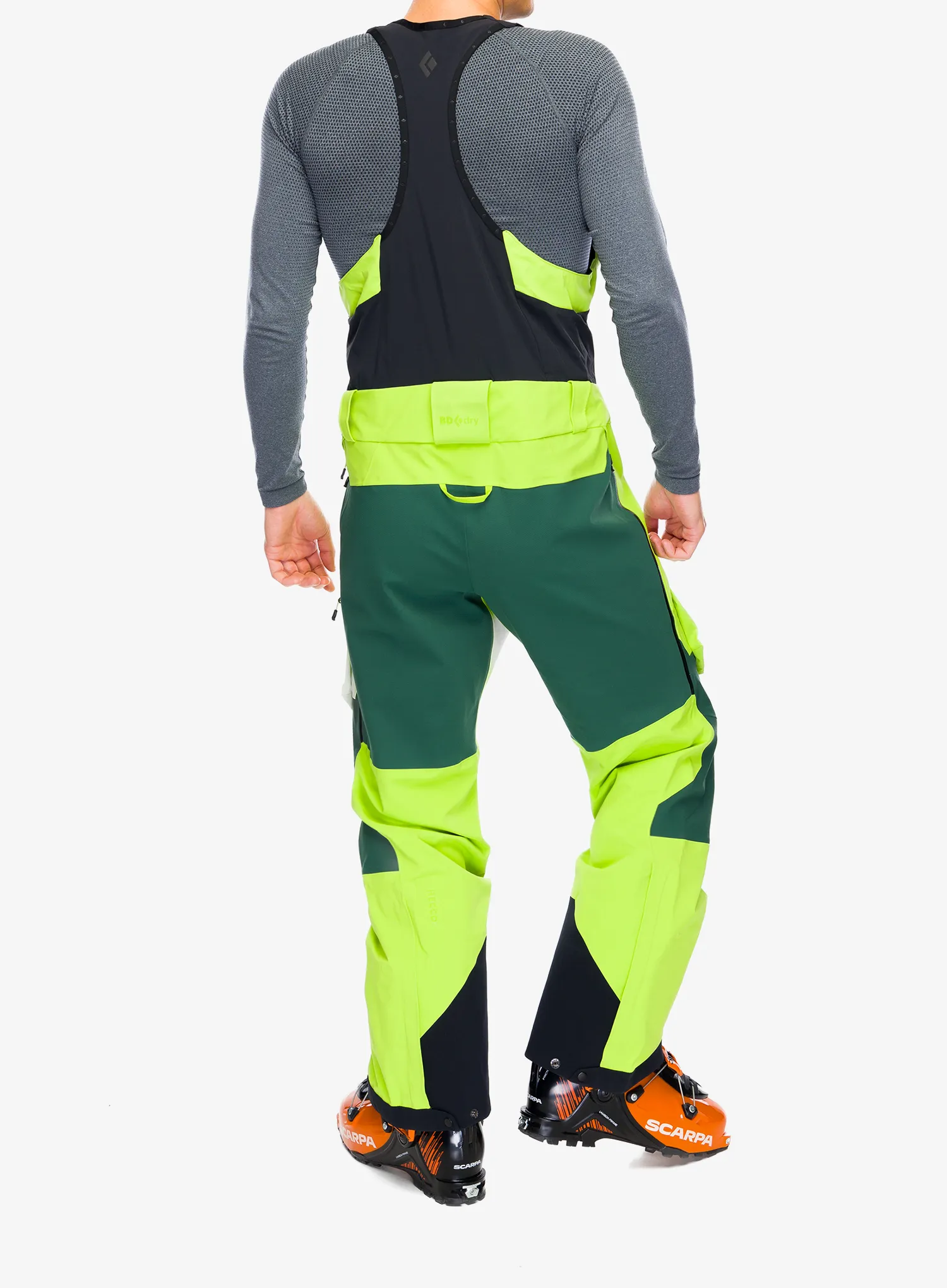 Kišne hlače Black Diamond Recon Stretch Pro Bibs - lime green/mountain forest