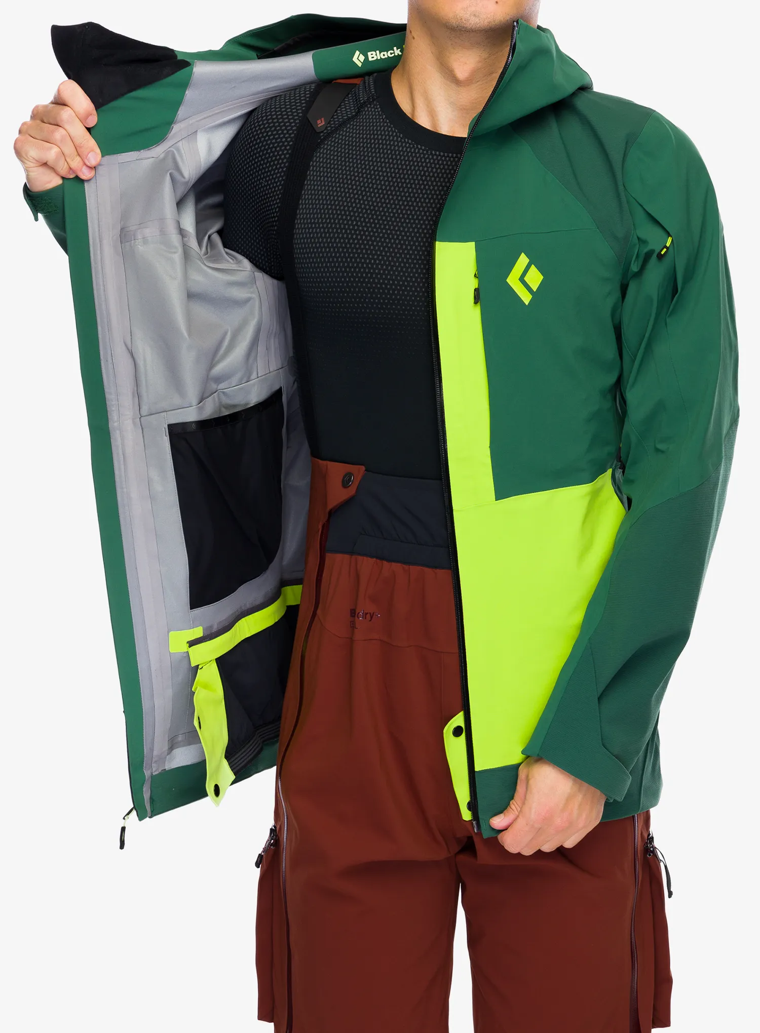 Jakna Black Diamond Recon Stretch Pro Shell - mountain forest/lime green