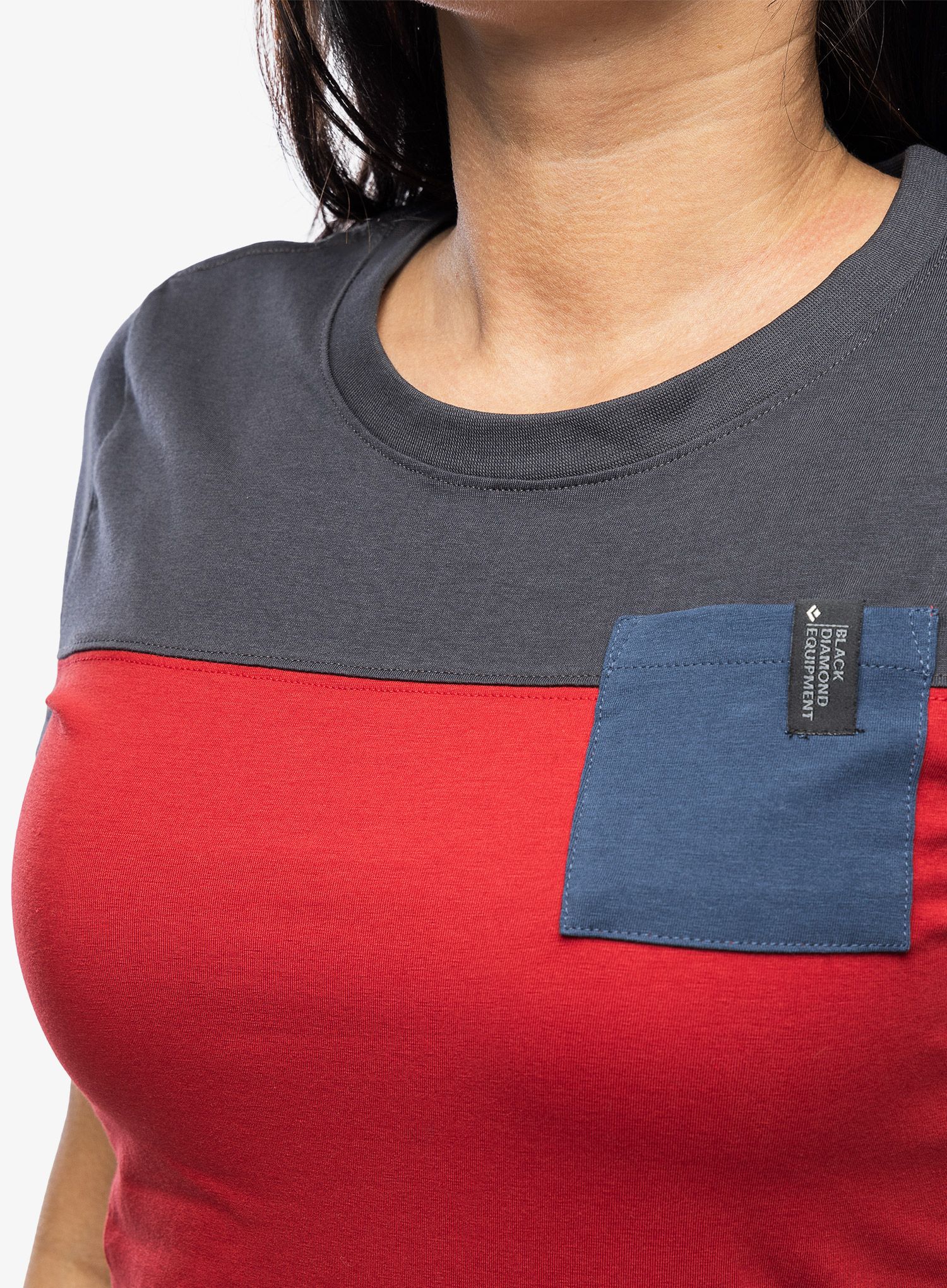 Ženska majica Black Diamond SS Campus Tee - vermillion/carbon