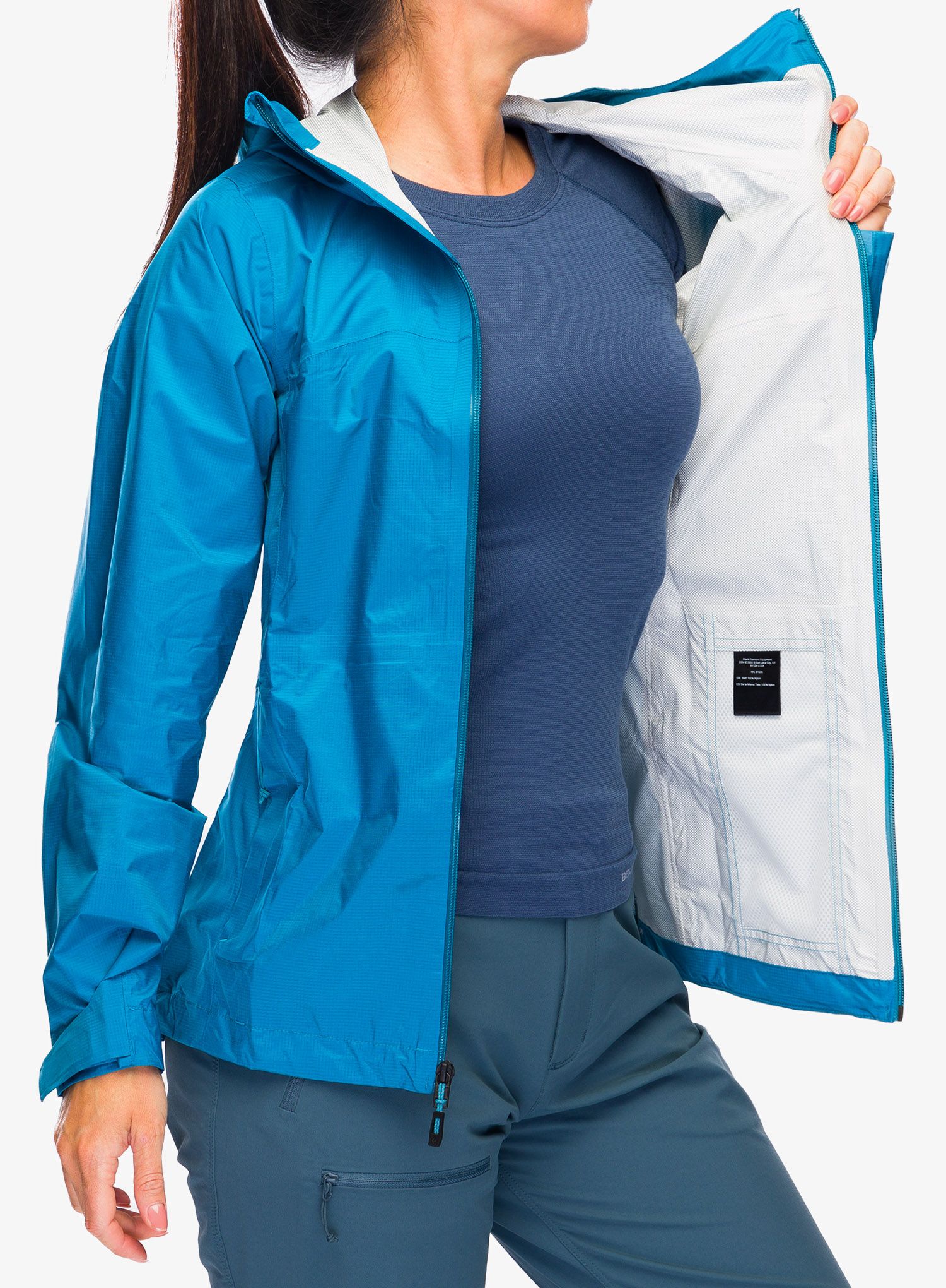 Ženska jakna Black Diamond Treeline Rain Shell - azul