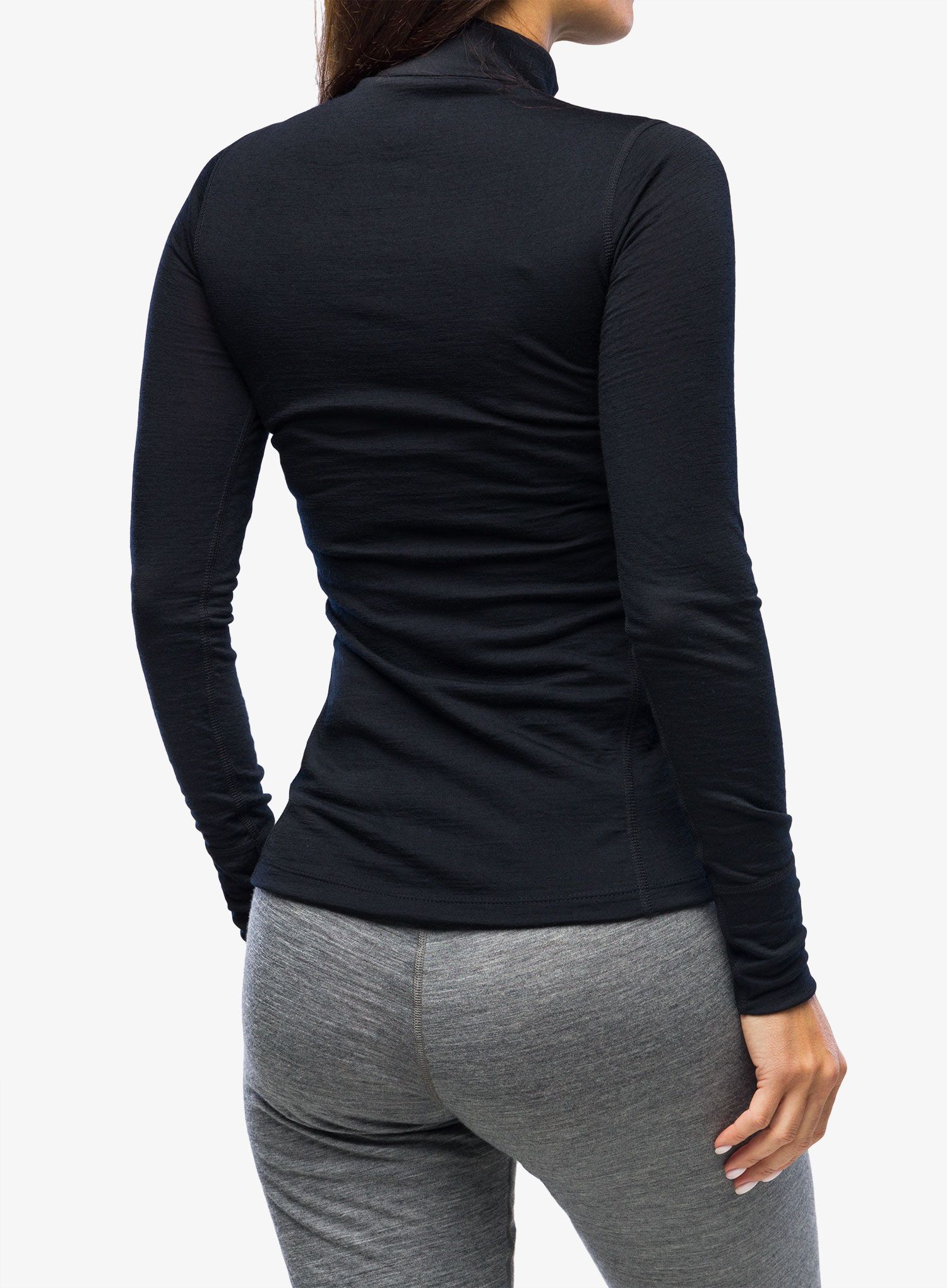 Ženska termoaktivna dukserica Odlo Merino 200 BL Top Turtle Neck LS Half Zip - black