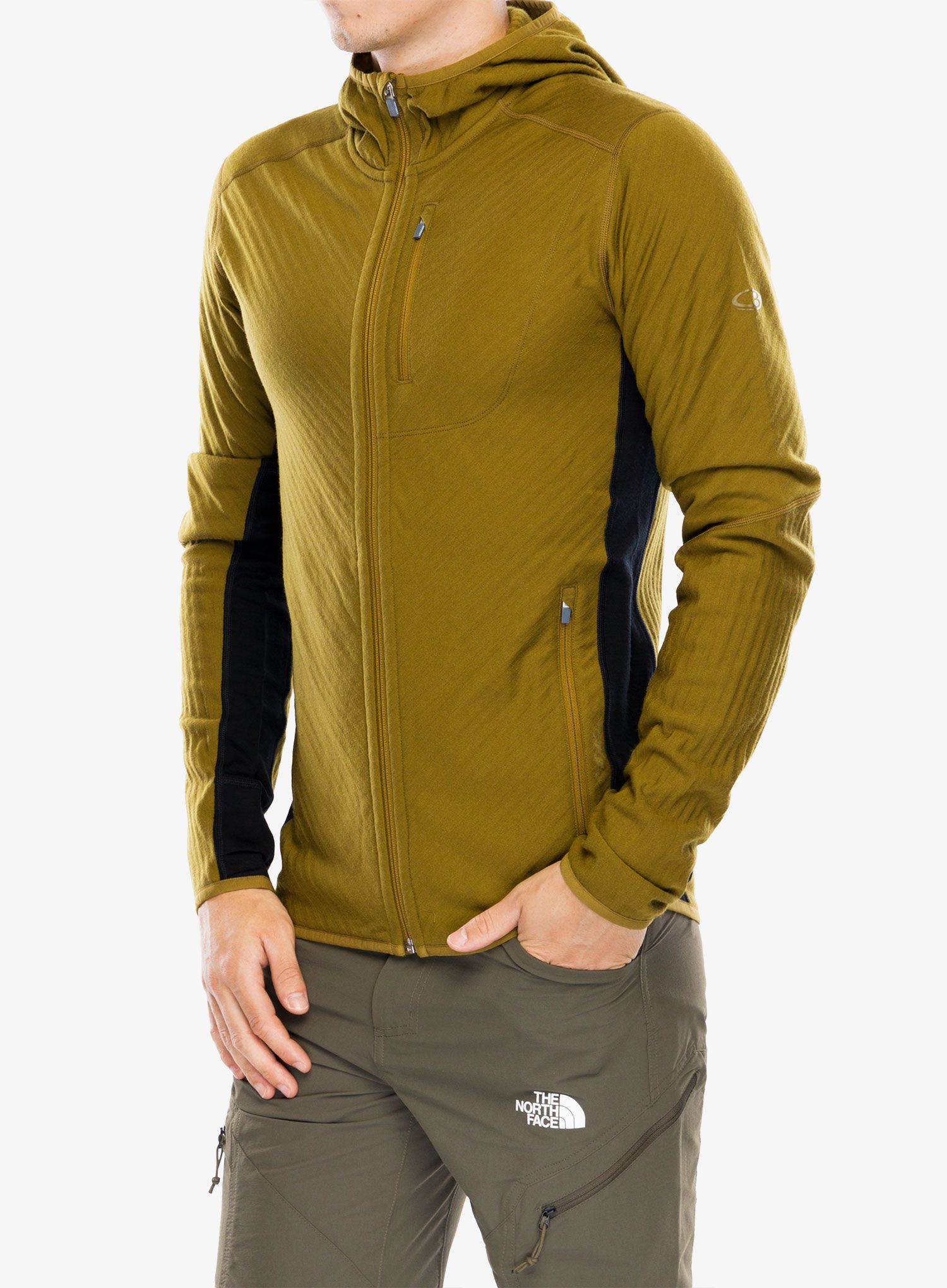 Majica s kapuljačom Icebreaker Descender LS Zip Hood - algae/black/cb
