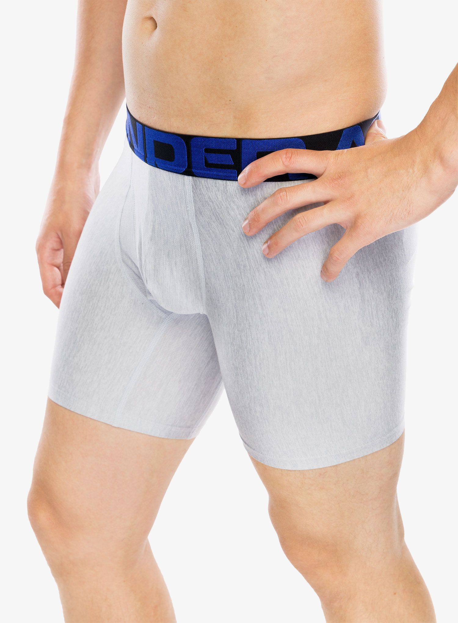 Termoaktivne bokserice Under Armour Tech 6in 2 Pack - academy/mod gray light heather