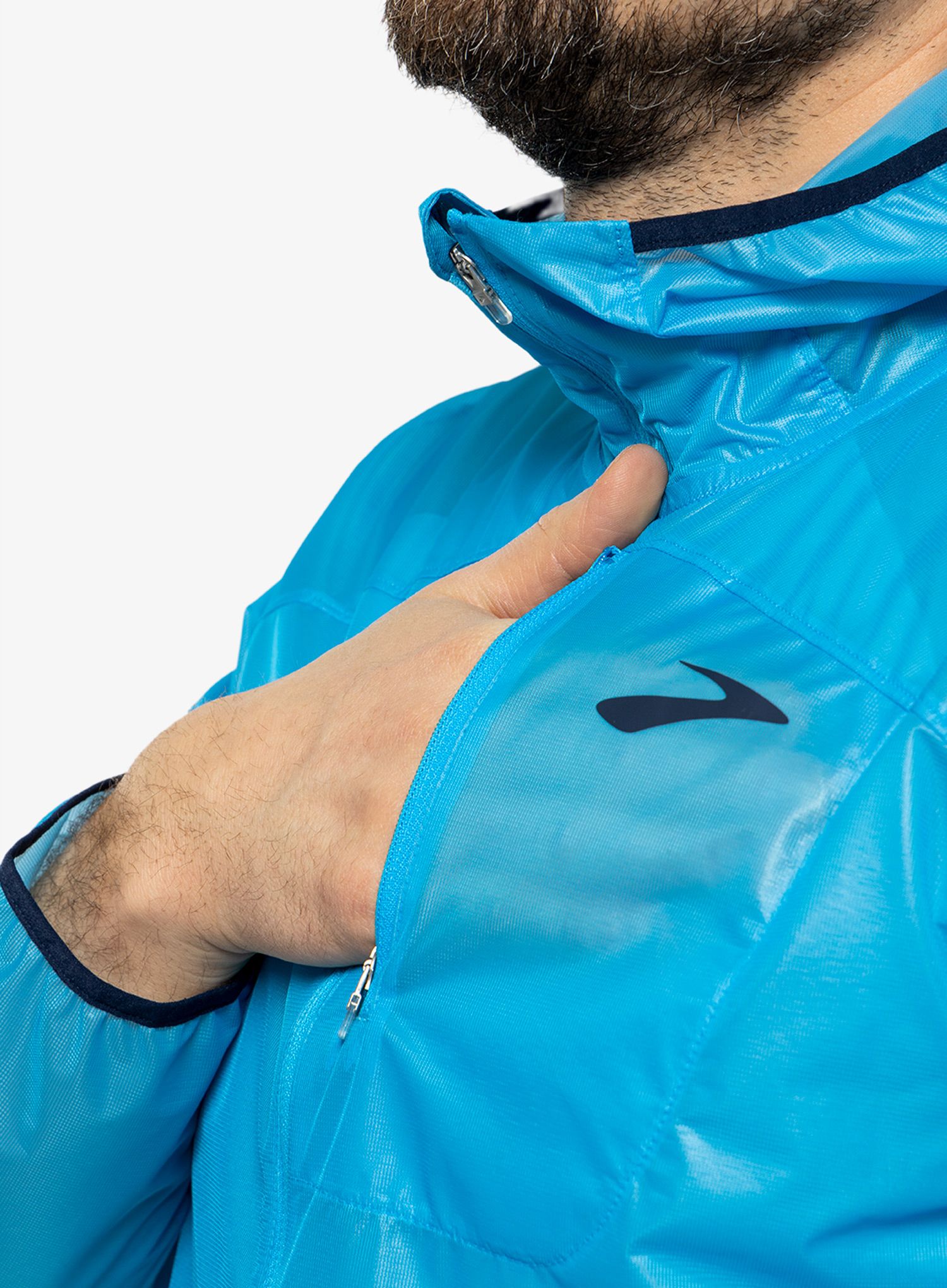 Jakna za trčanje Brooks All Altitude Jacket - spring break/navy