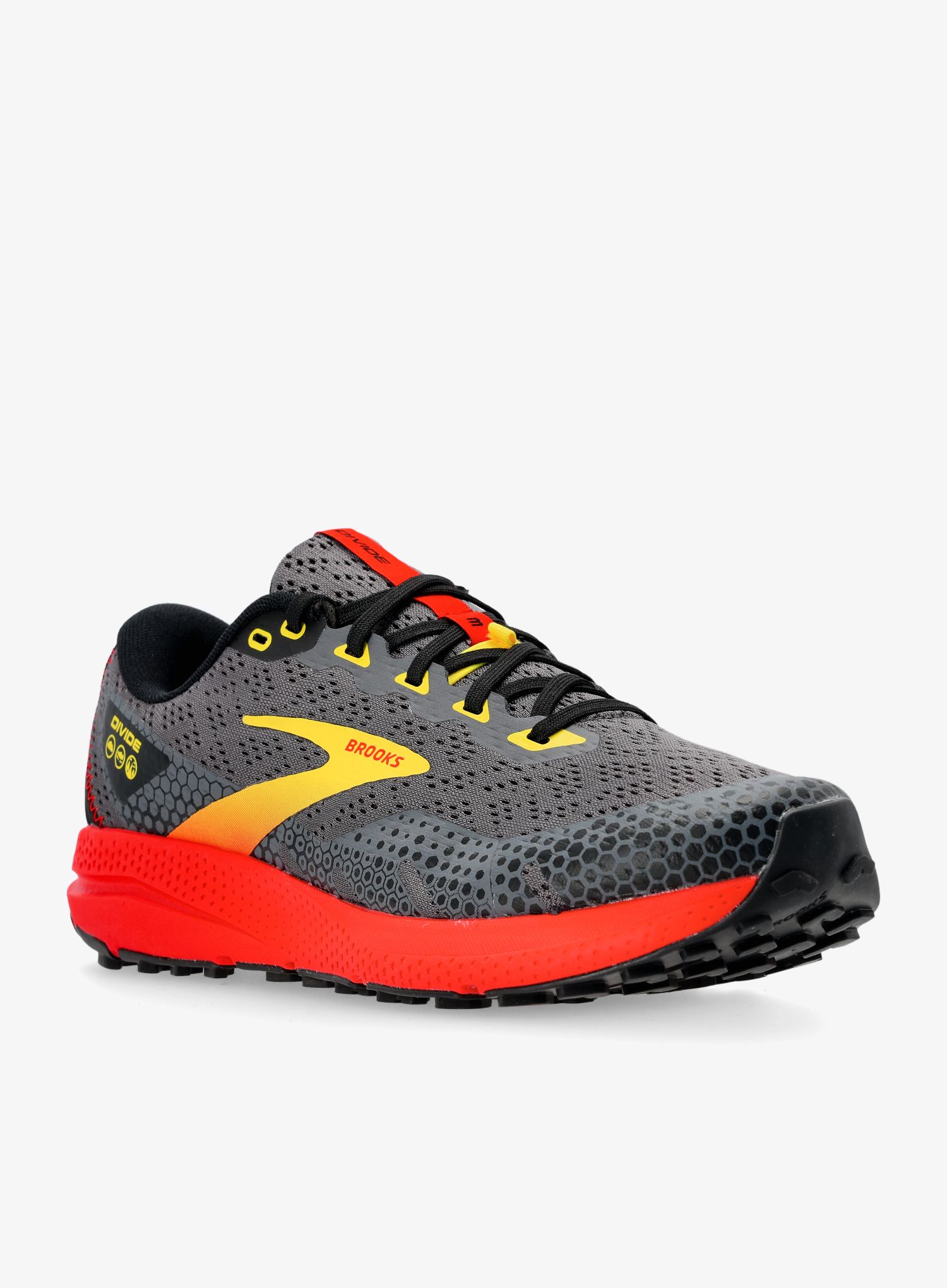 Muške tenisice za trčanje Brooks Divide 3 - black/fiery red/blazing yellow