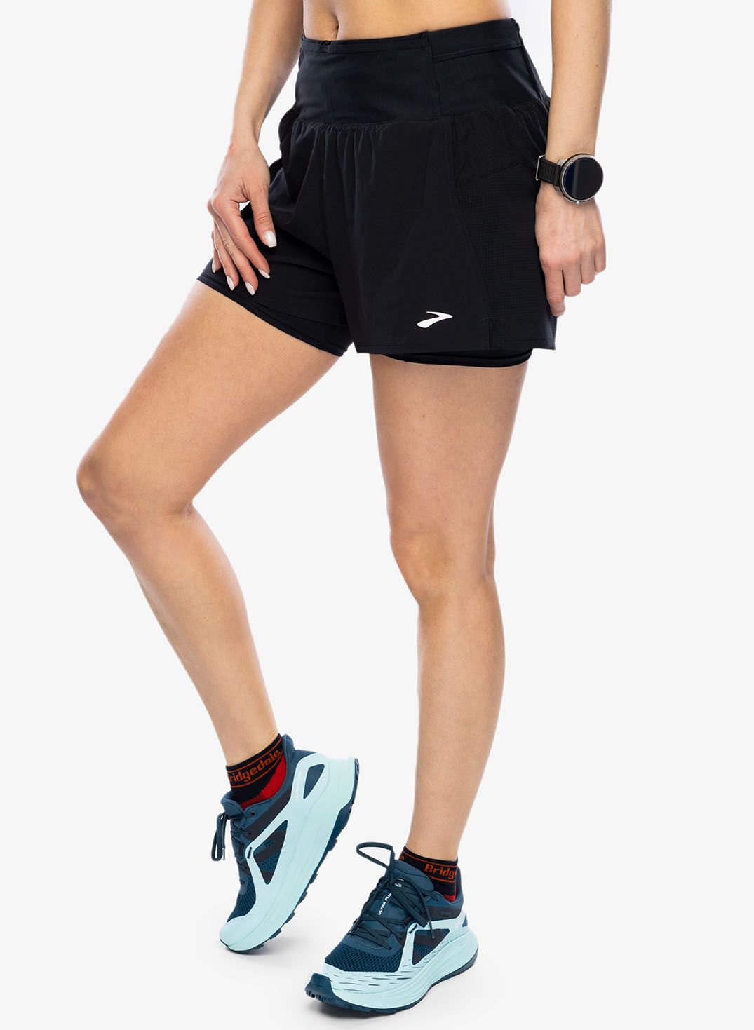Ženske kratke hlače za trčanje Brooks High Point 3in 2-in-1 Short 2.0 - black