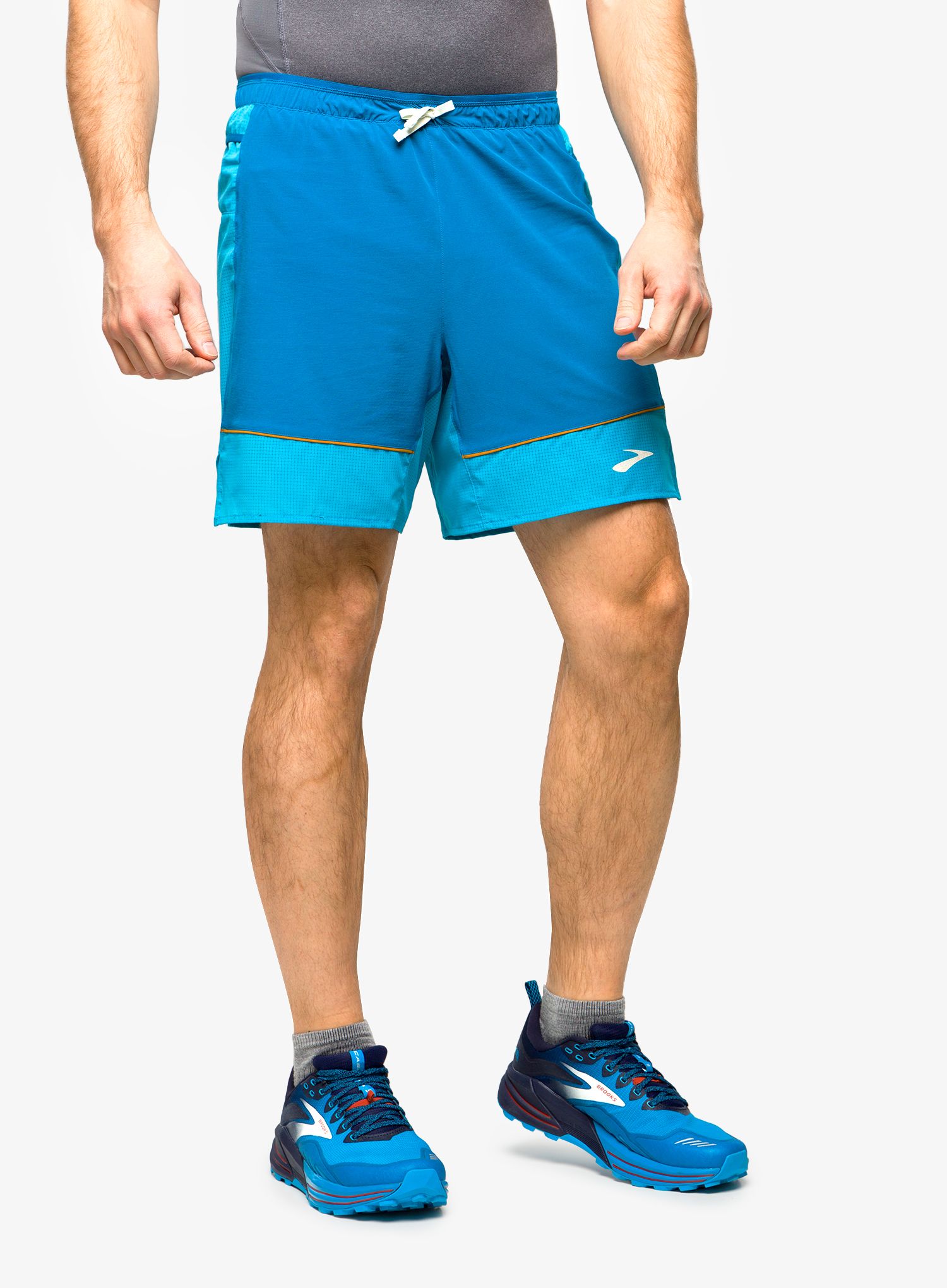 Kratke hlače za trčanje Brooks High Point 7 2-in-1 Short - hyper blue/mist/pacific