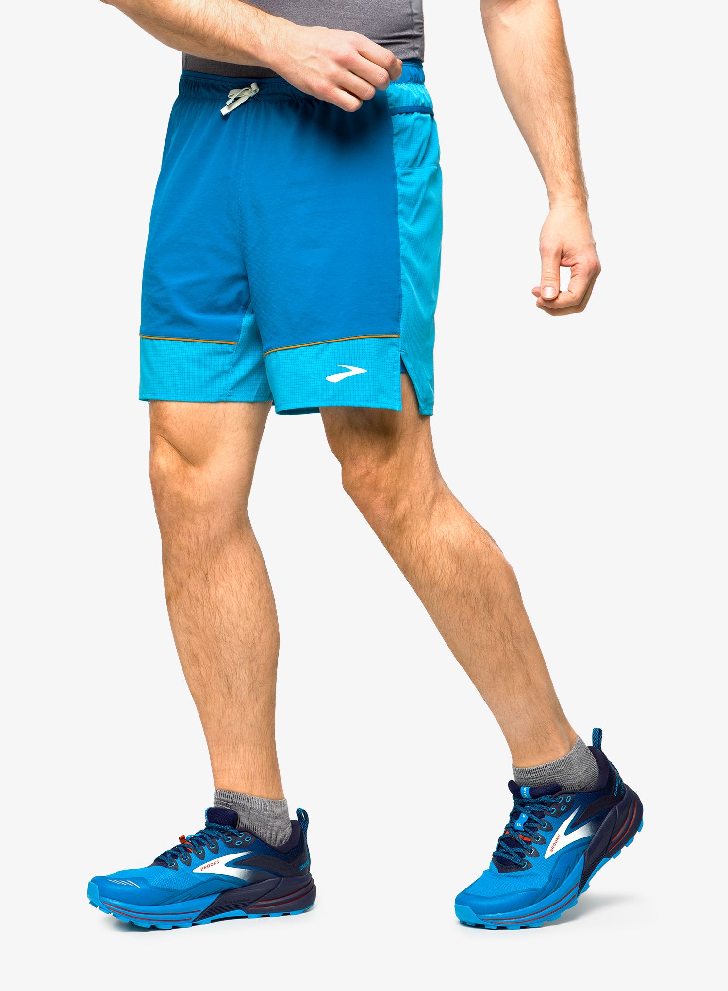 Kratke hlače za trčanje Brooks High Point 7 2-in-1 Short - hyper blue/mist/pacific