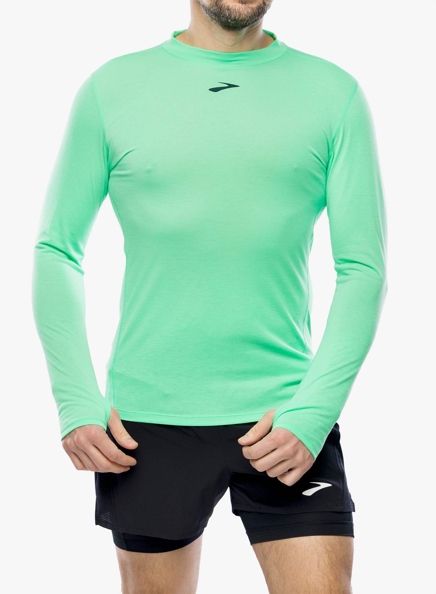 Dukserica za trčanje Brooks High Point Long Sleeve - hyper green