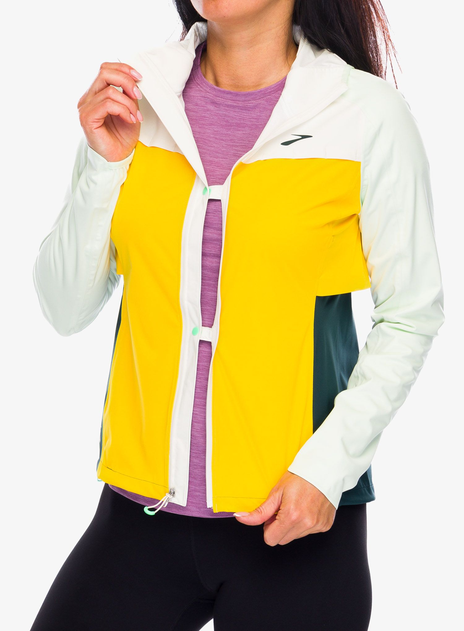 Ženska kišna jakna Brooks High Point Waterproof Jacket - lemon/ecru/green