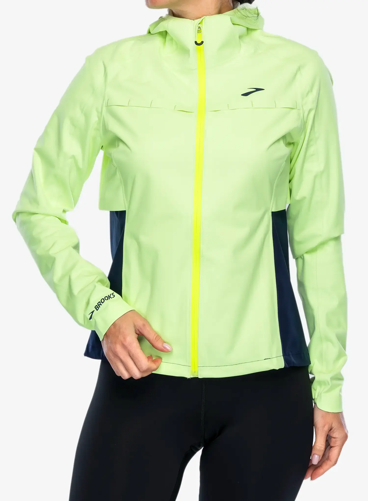 Ženska jakna za trčanje Brooks High Point Waterproof Jacket - lime/navy