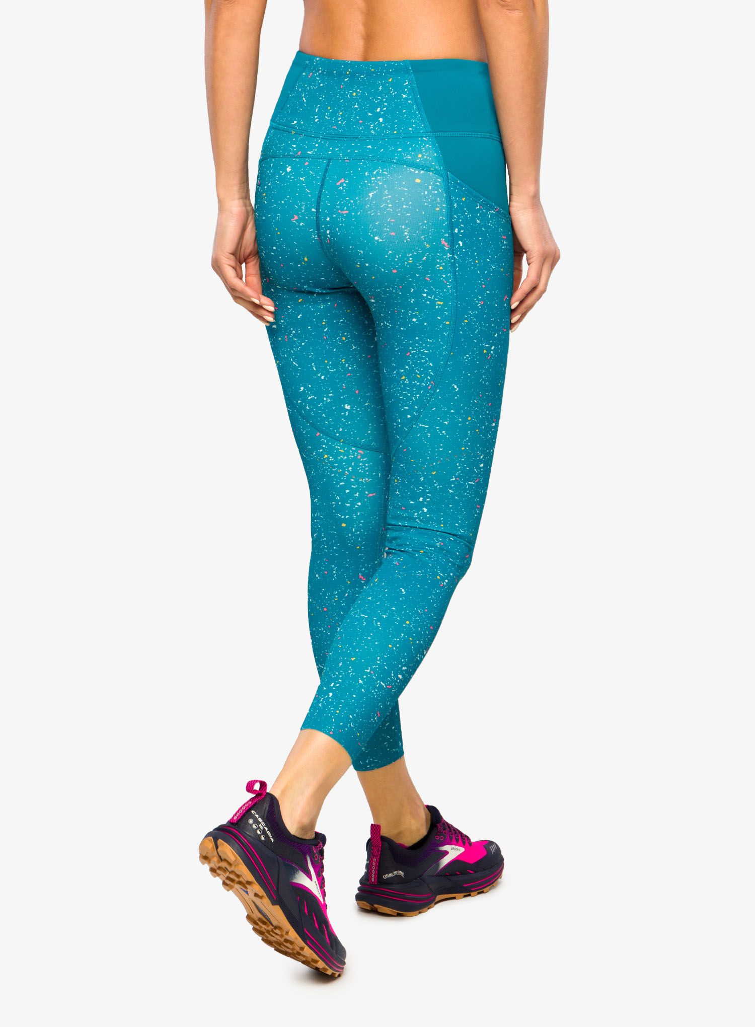 Ženske tajice za trčanje Brooks Method 7/8 Tight - lagoon speckle print/lagoon