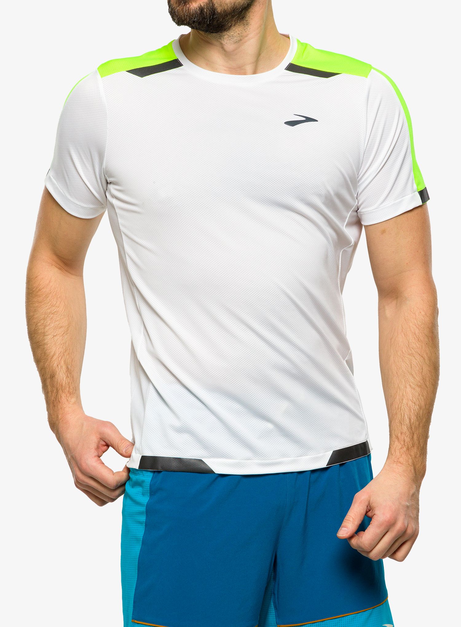 Majica za trčanje Brooks Run Visible Short Sleeve - white/asphalt/nightlife