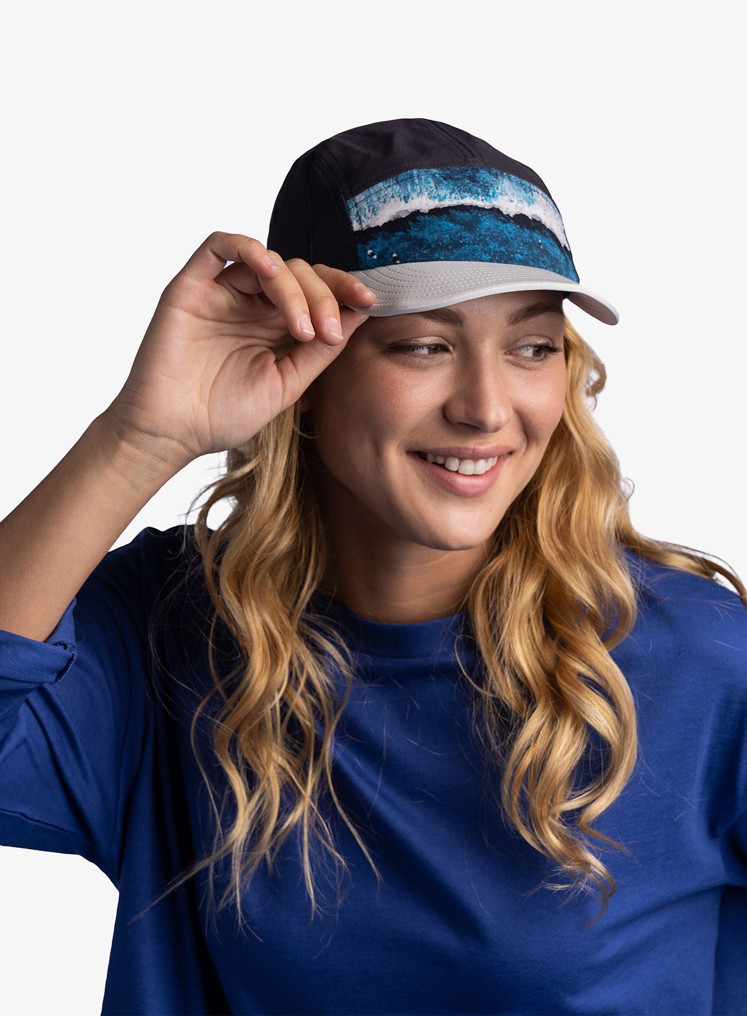 Kapa za trčanje Buff 5 Panel Go Cap - parley navy
