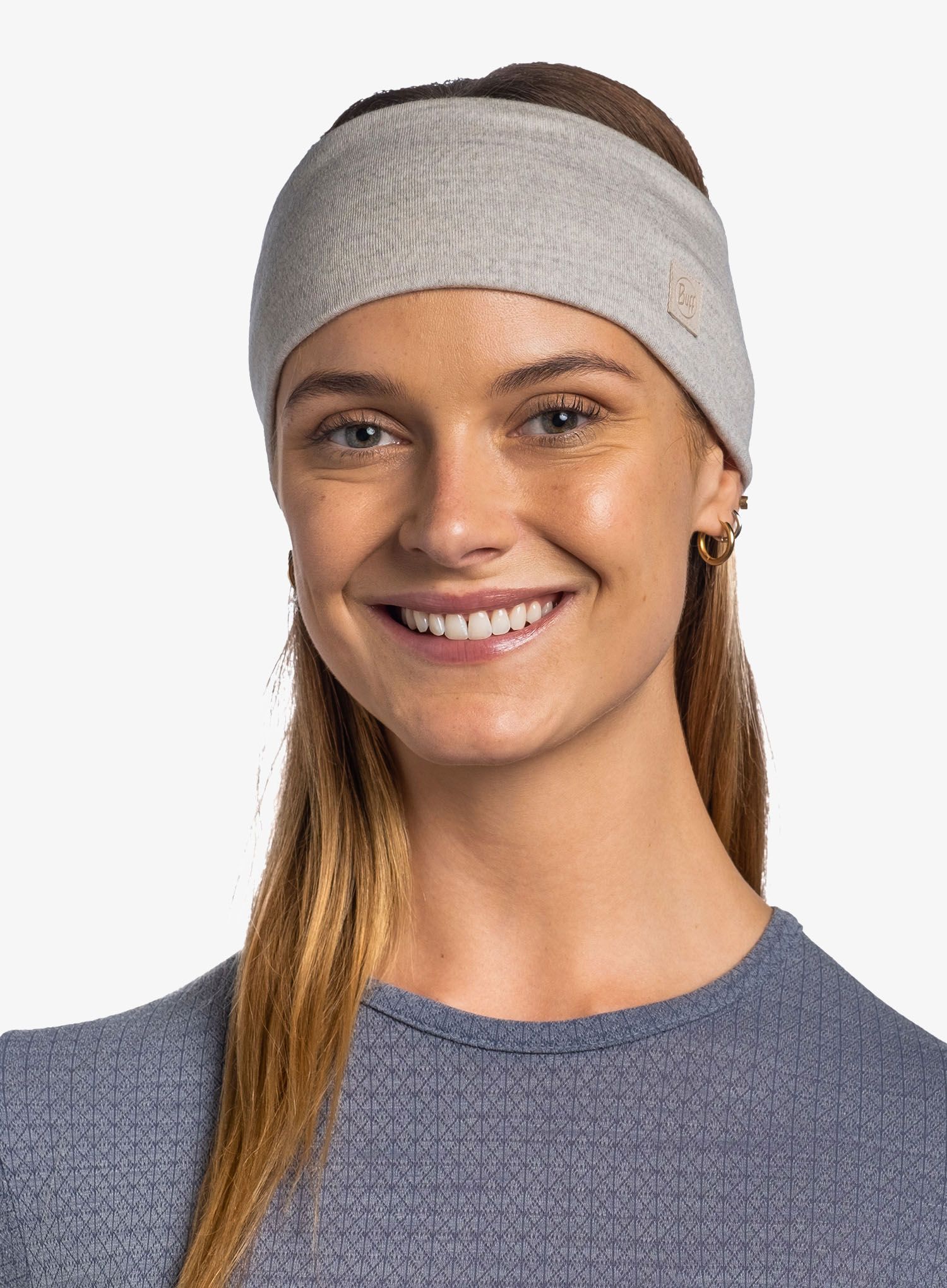 Traka za glavu Buff Merino Wide Headband - solid cloud