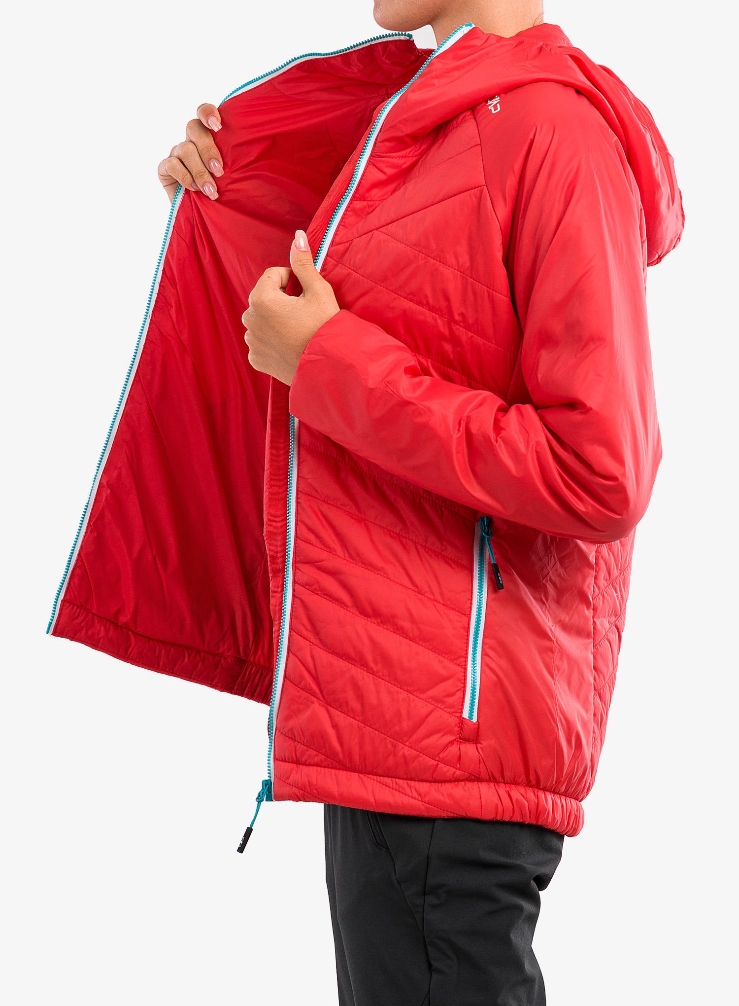 Jakna s postavom CMP Aalia Jacket Fix Hood - campari