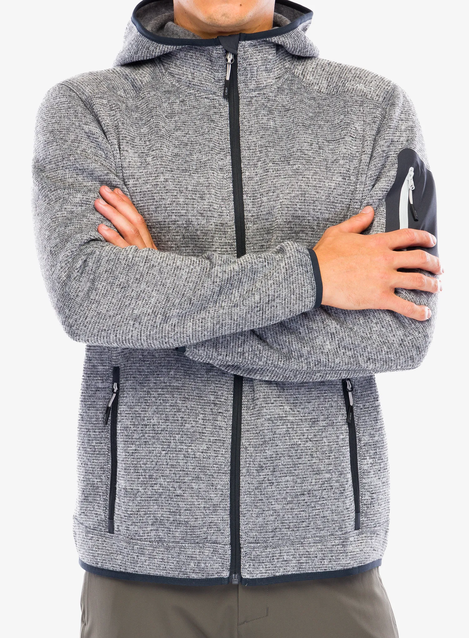 Jakna od flisa CMP Borgis Fix Hood Jacket - ice/titanio/nero