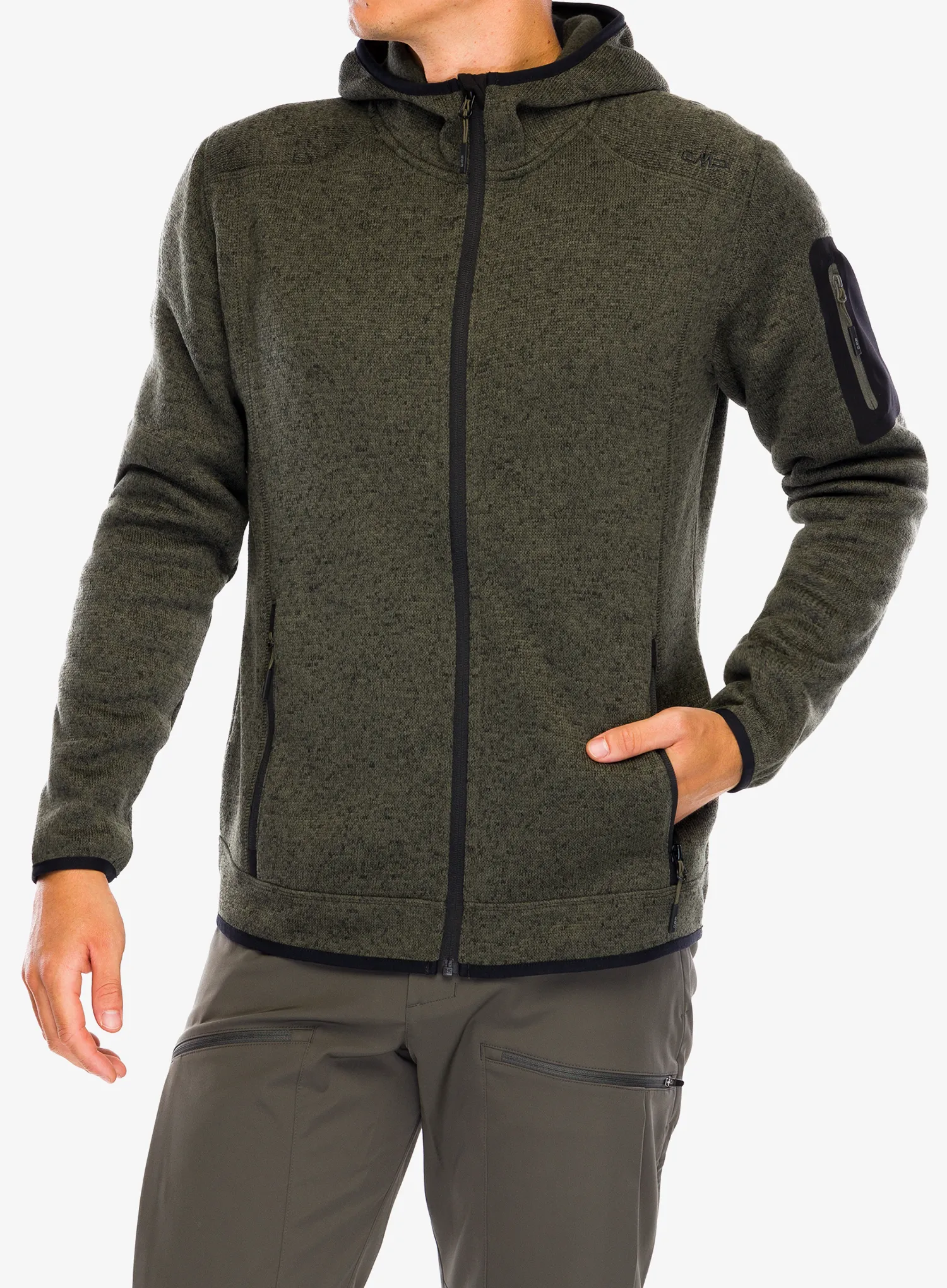 Jakna od flisa CMP Borgis Fix Hood Jacket - olive/nero