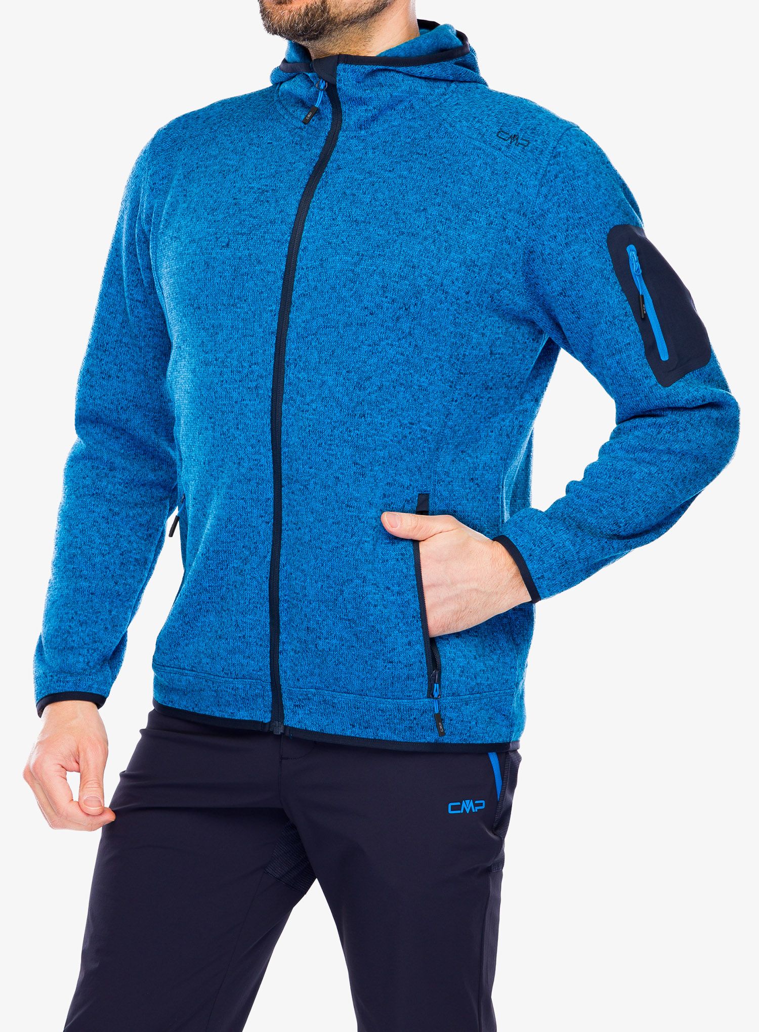 Jakna od flisa CMP Borgis Fix Hood Jacket - river/black blue
