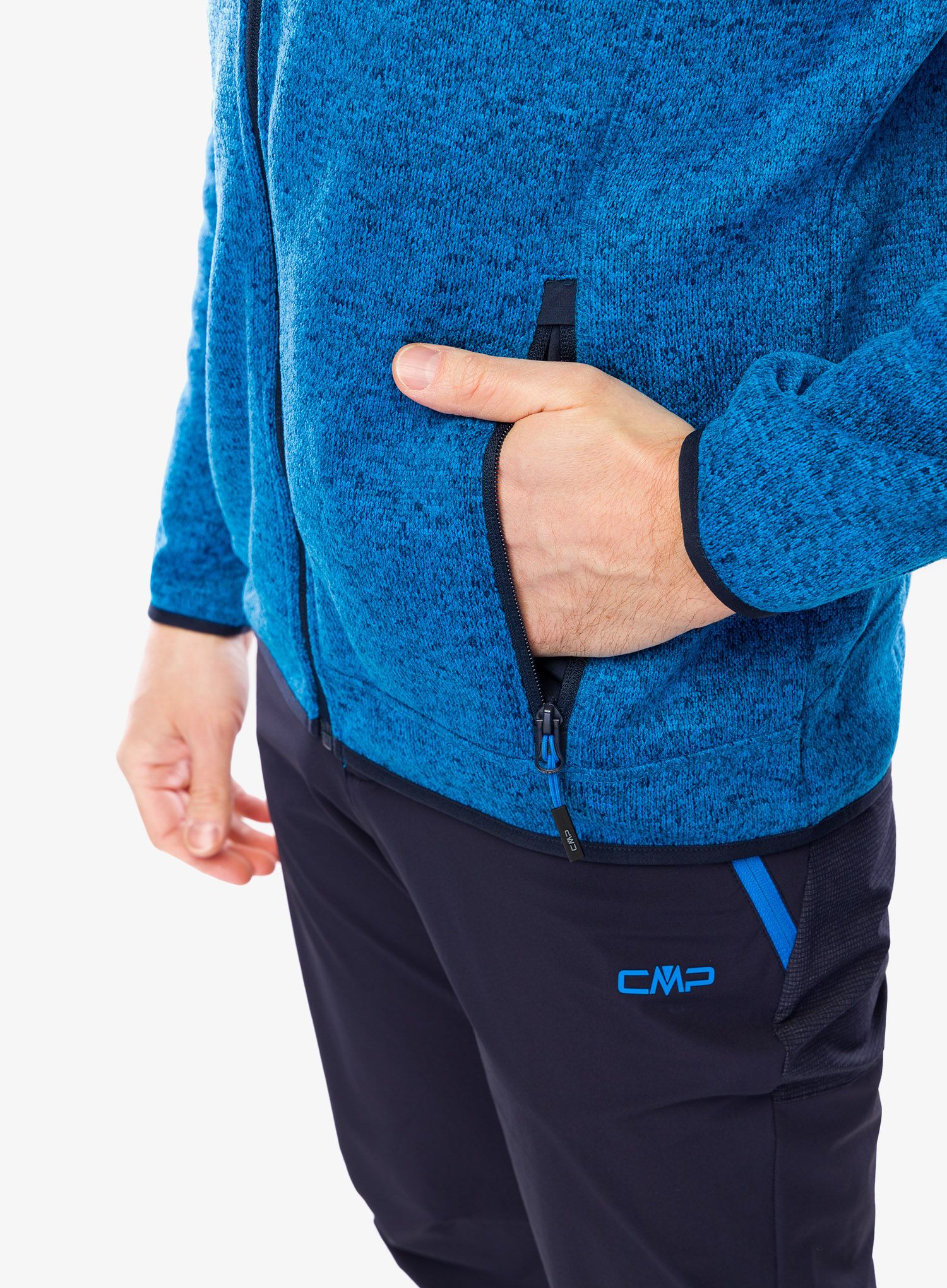 Jakna od flisa CMP Borgis Fix Hood Jacket - river/black blue