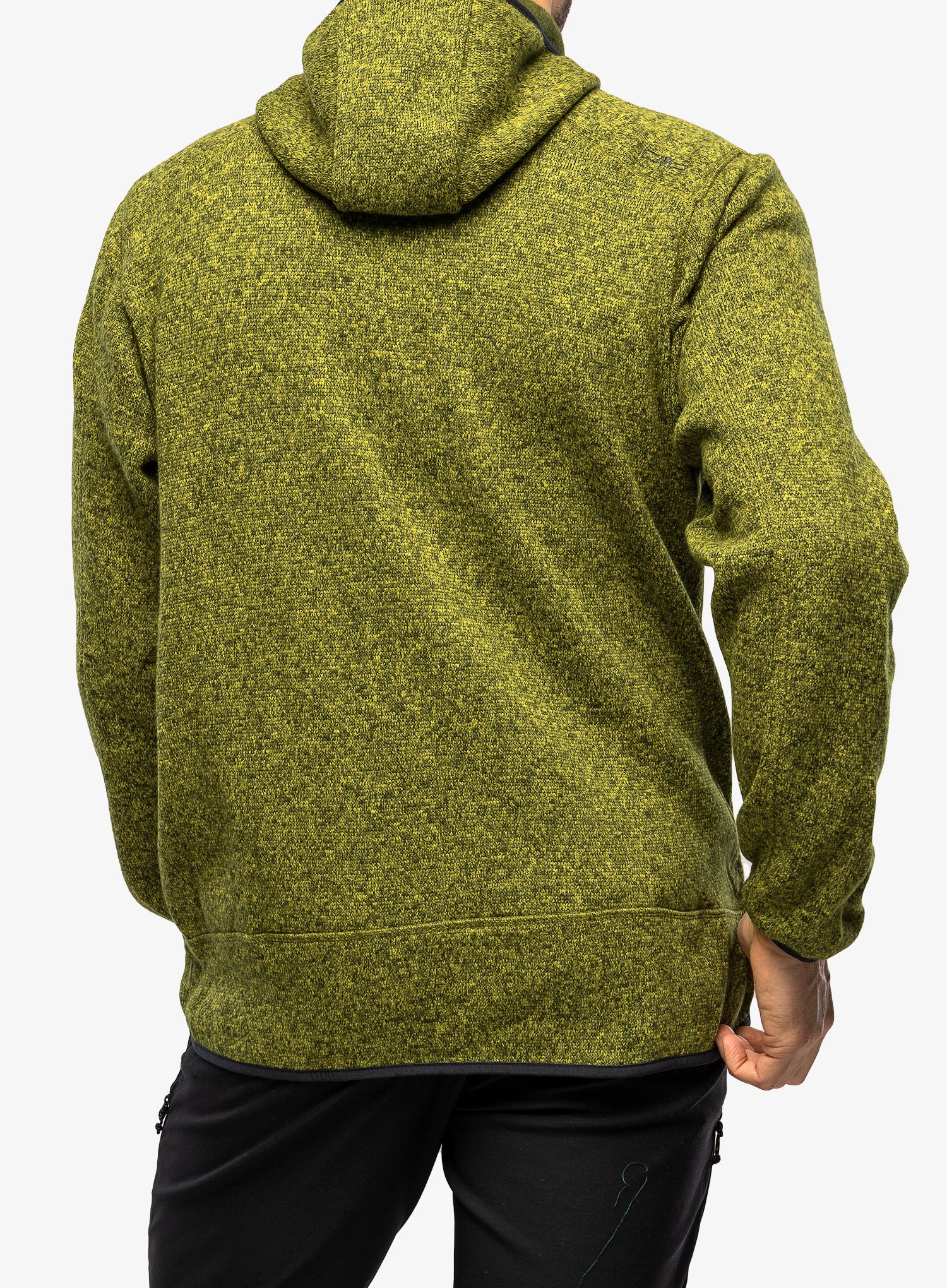 Jakna od flisa CMP Borgis Jacket Fix Hood Knitted - oil green/moss