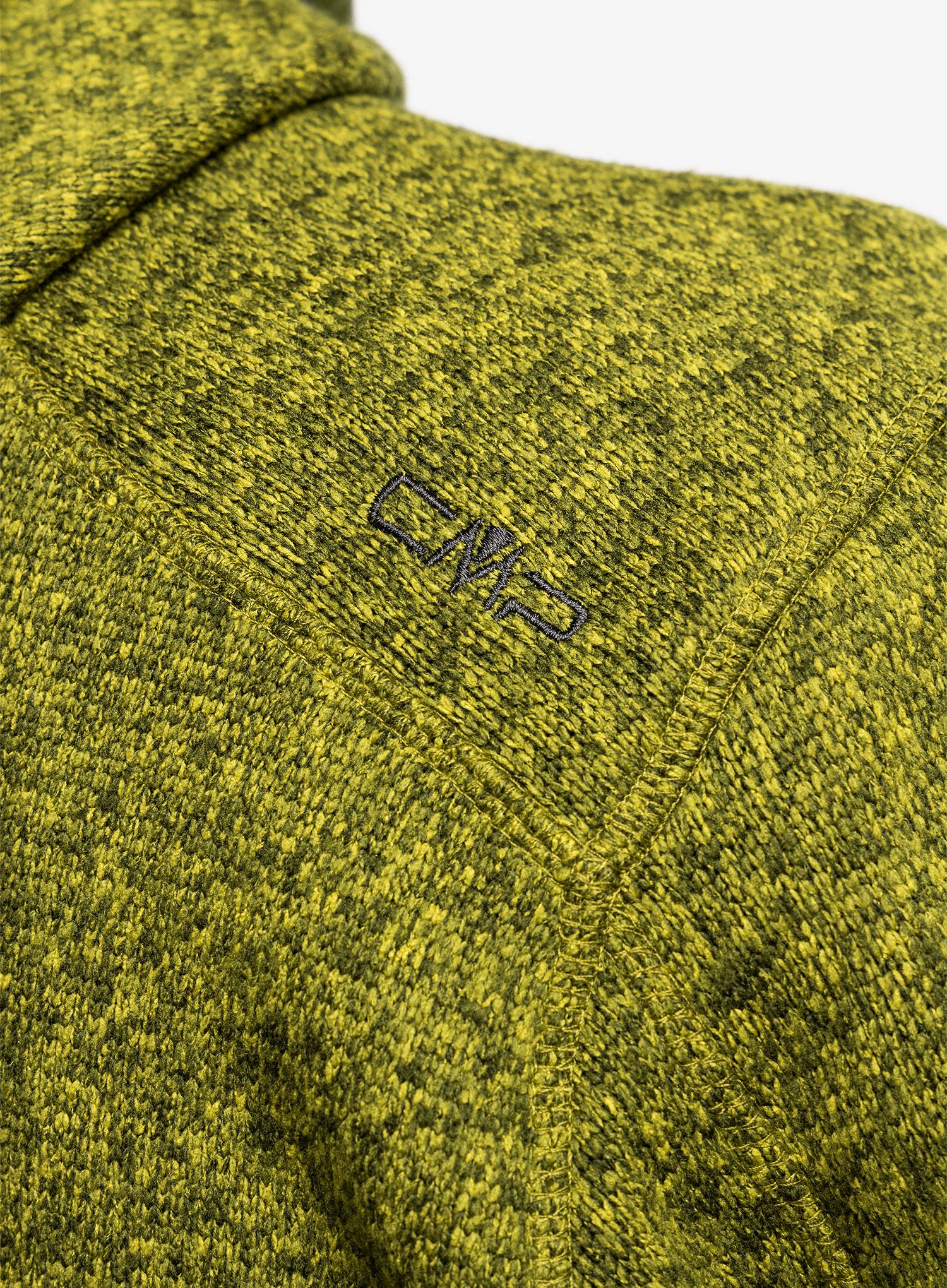 Jakna od flisa CMP Borgis Jacket Fix Hood Knitted - oil green/moss