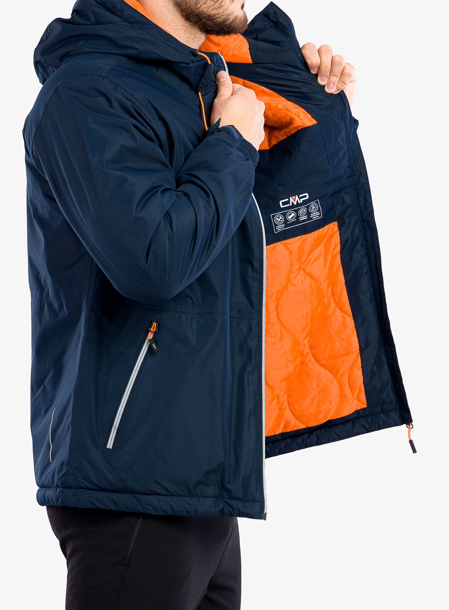 Jakna s postavom CMP Franz Jacket Fix Hood - black blue