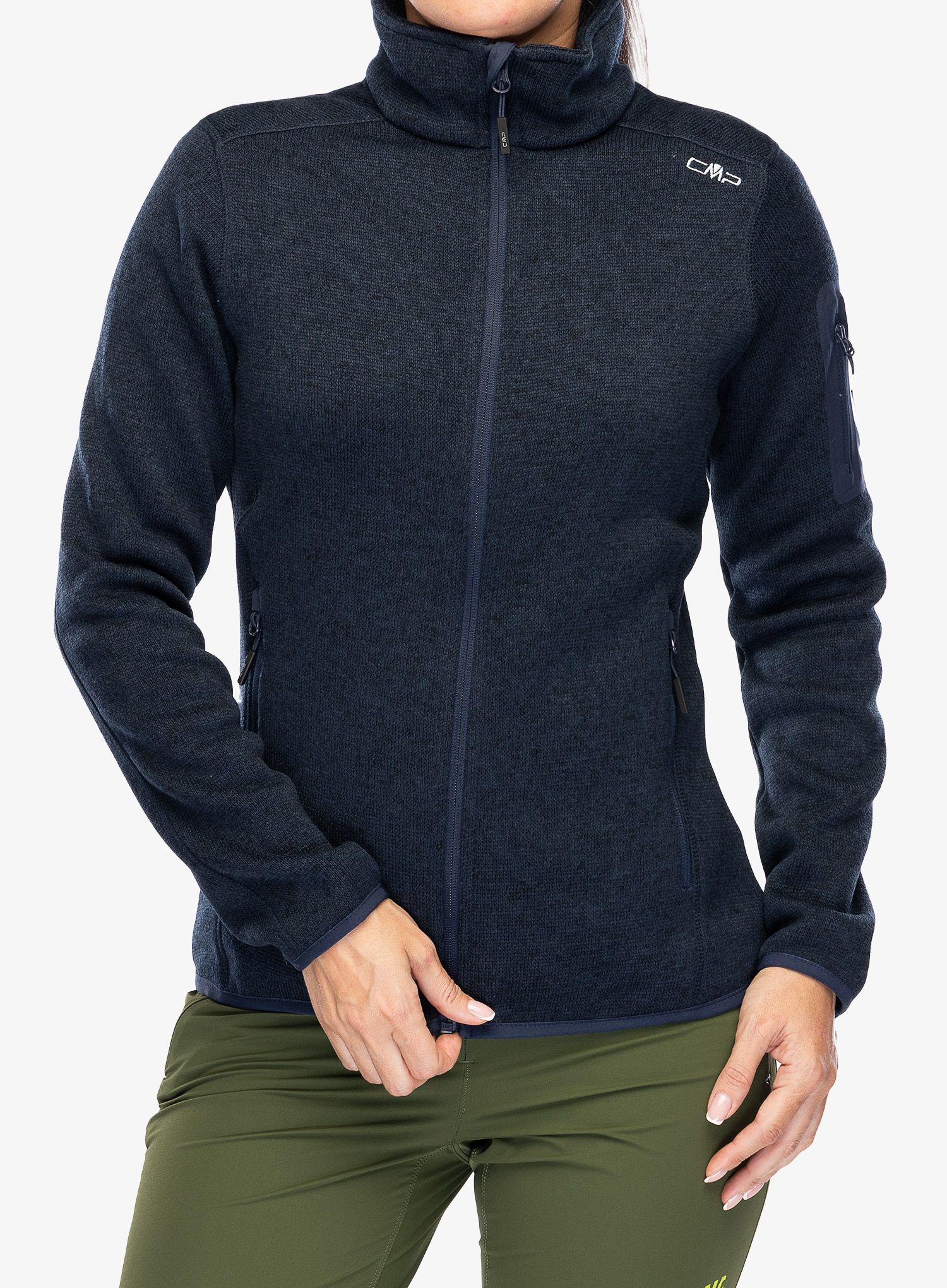 Ženska jakna od flisa CMP Haze Jacket Knitted - b.blue
