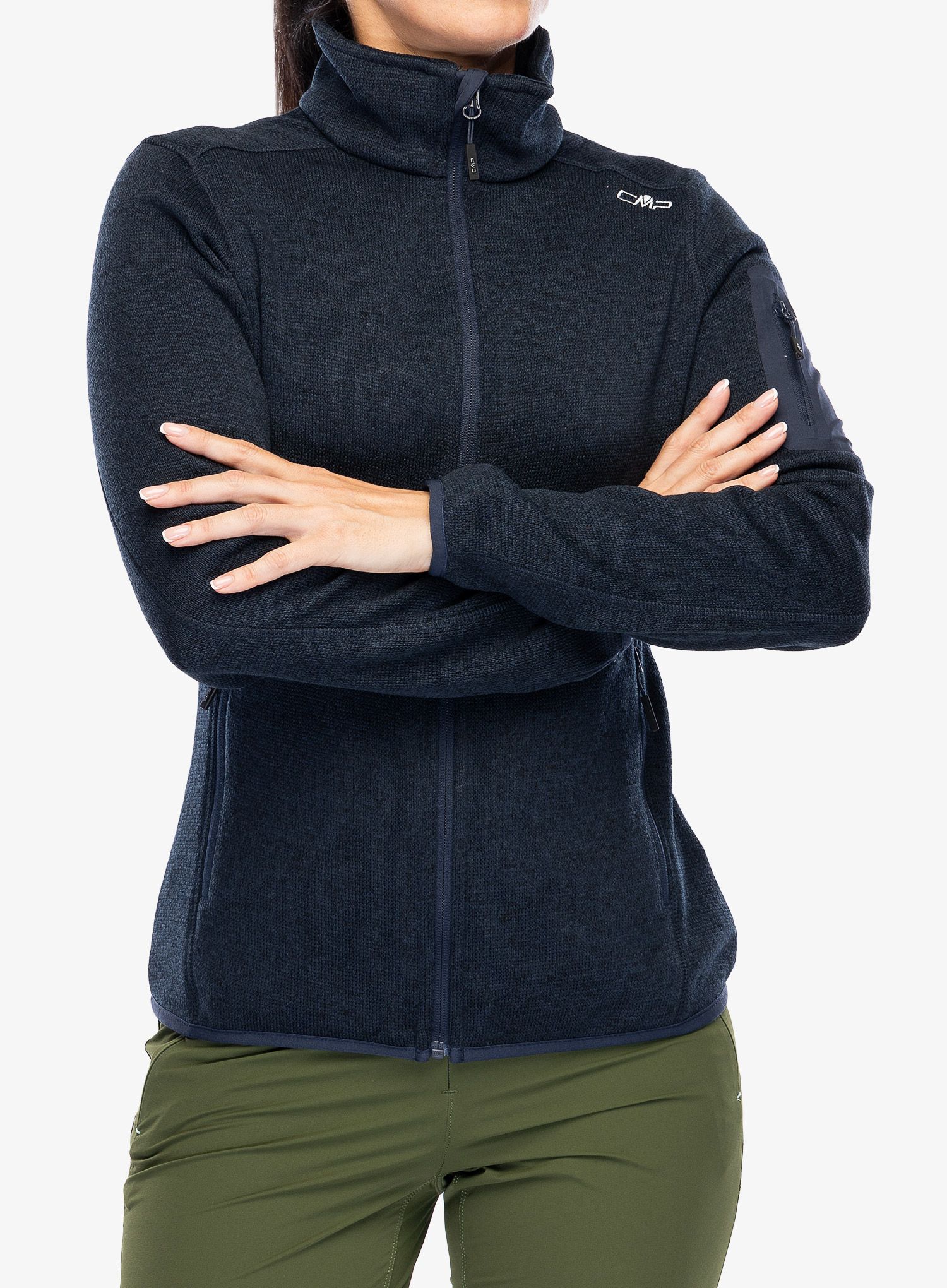 Ženska jakna od flisa CMP Haze Jacket Knitted - b.blue