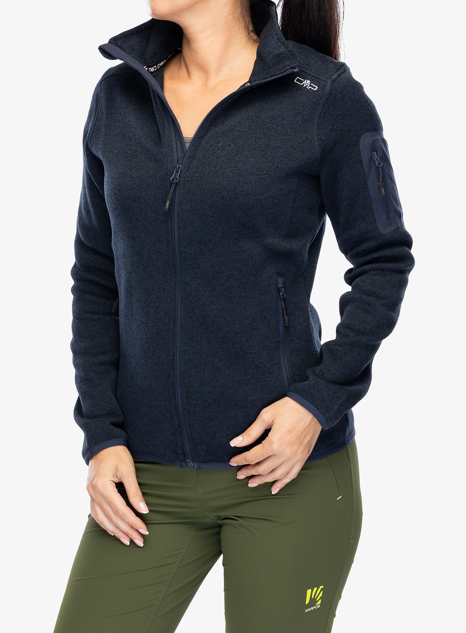 Ženska jakna od flisa CMP Haze Jacket Knitted - b.blue