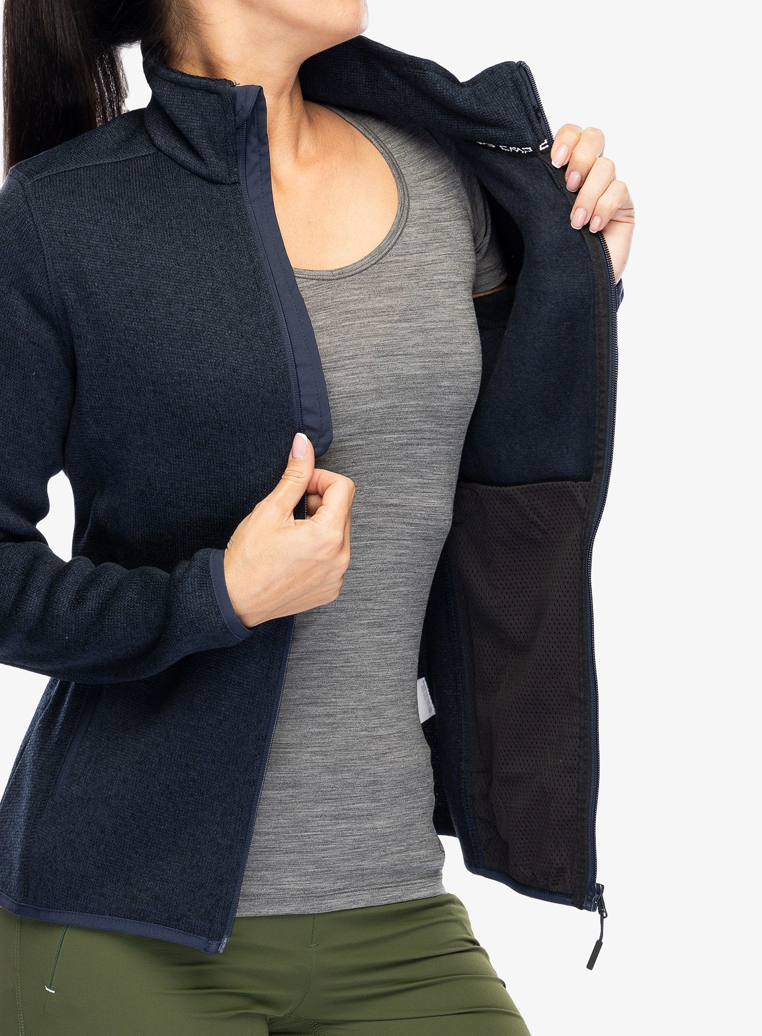 Ženska jakna od flisa CMP Haze Jacket Knitted - b.blue