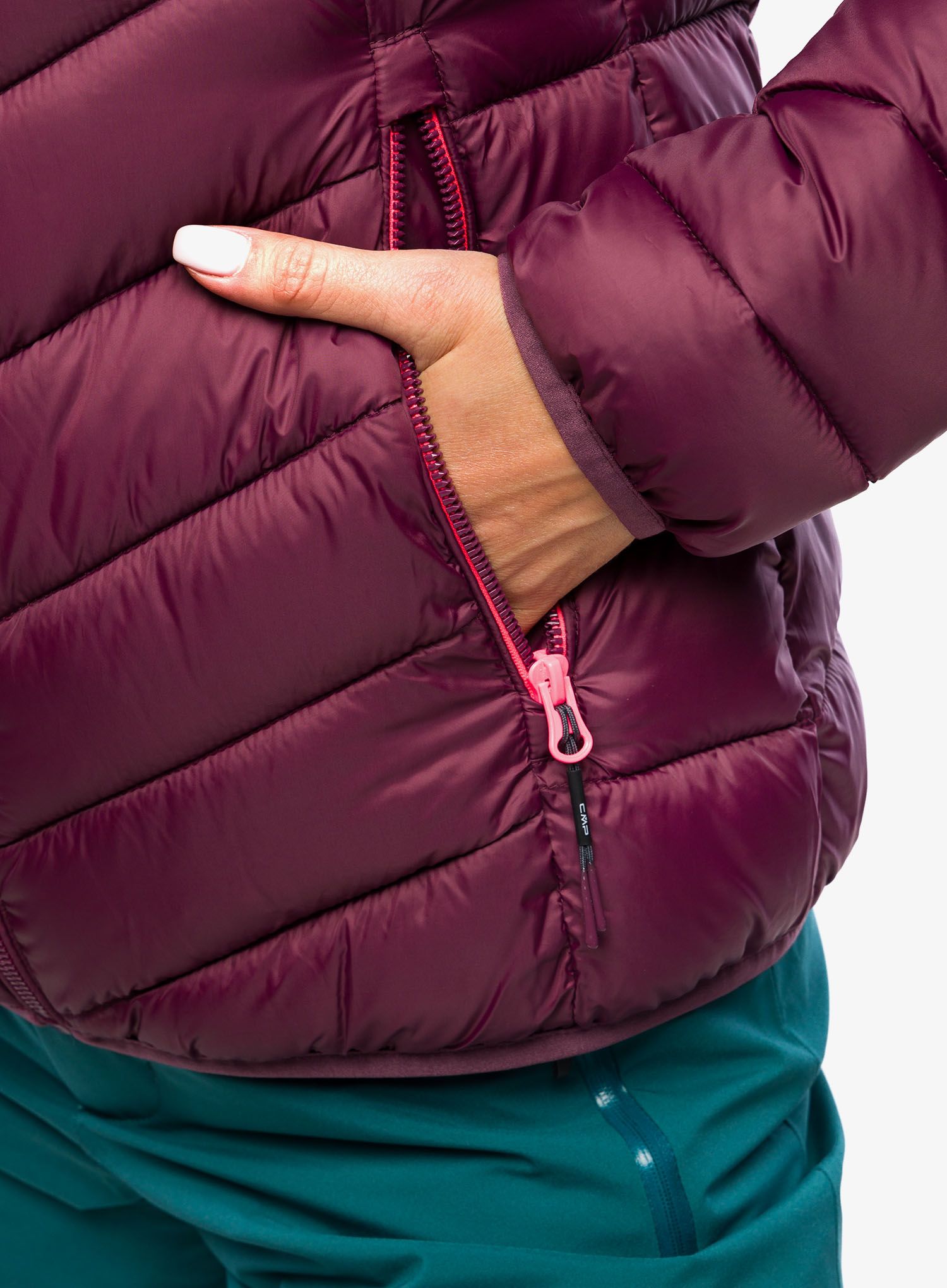 Jakna s postavom ženska CMP Jacket Fix Hood Sivir - burgundy