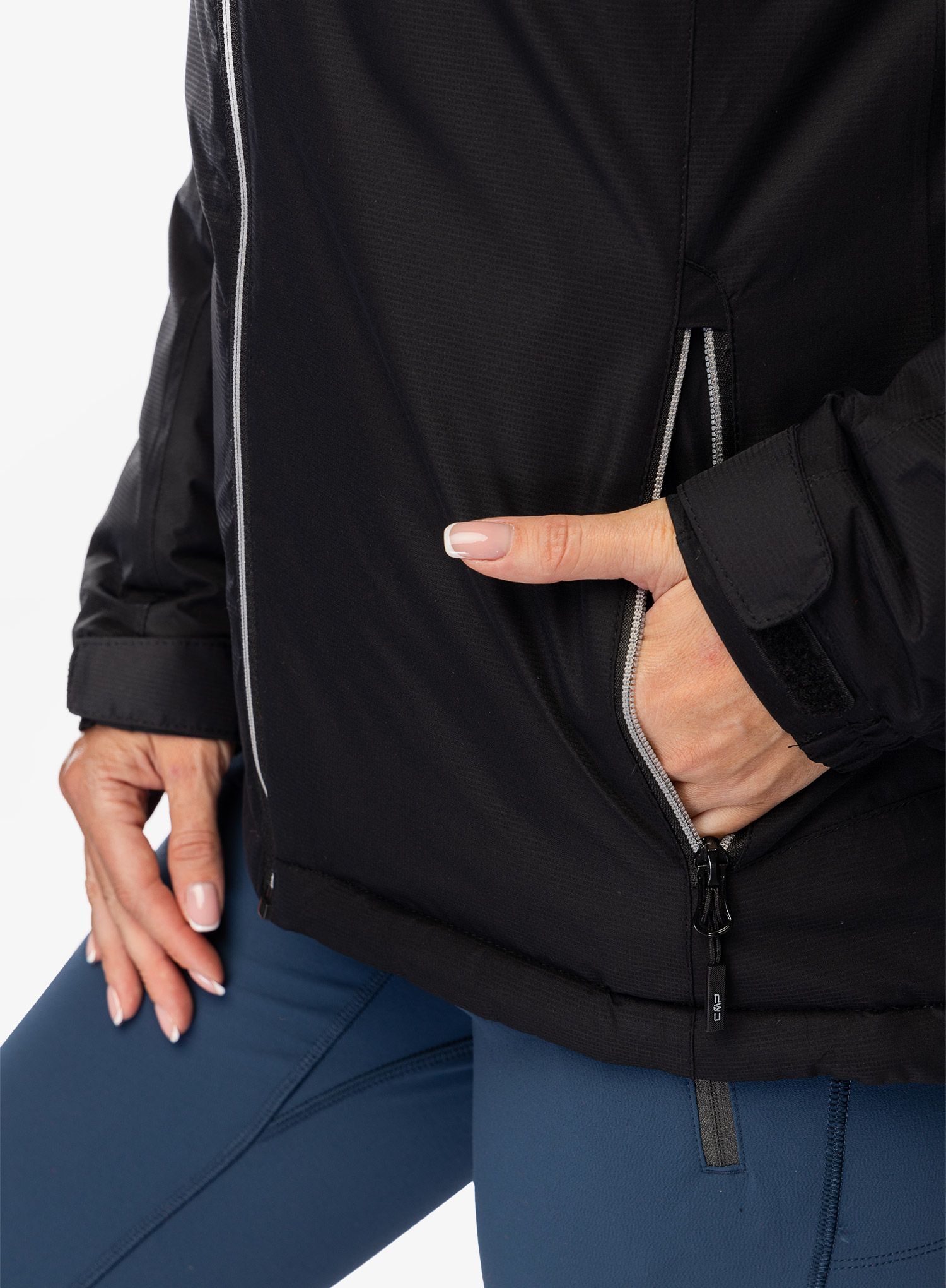 Jakna s postavom ženska CMP Jacket Fix Hood Teemo - nero