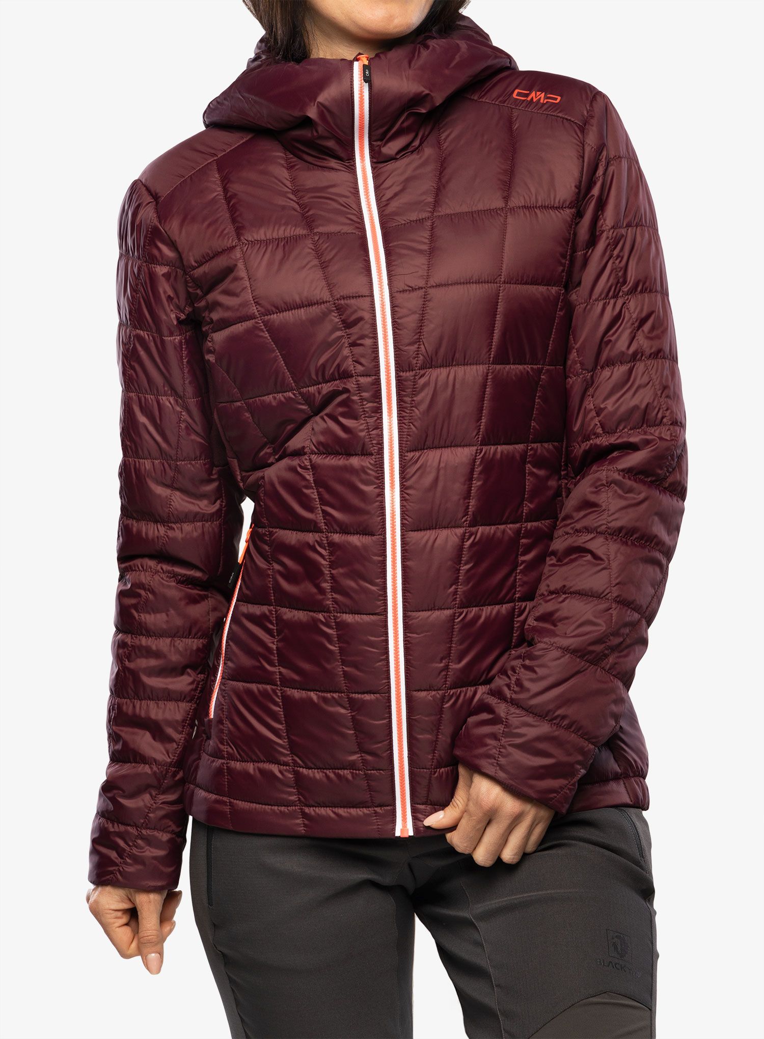 Jakna s postavom ženska CMP Jacket Fix Hood Ziggs - burgundy