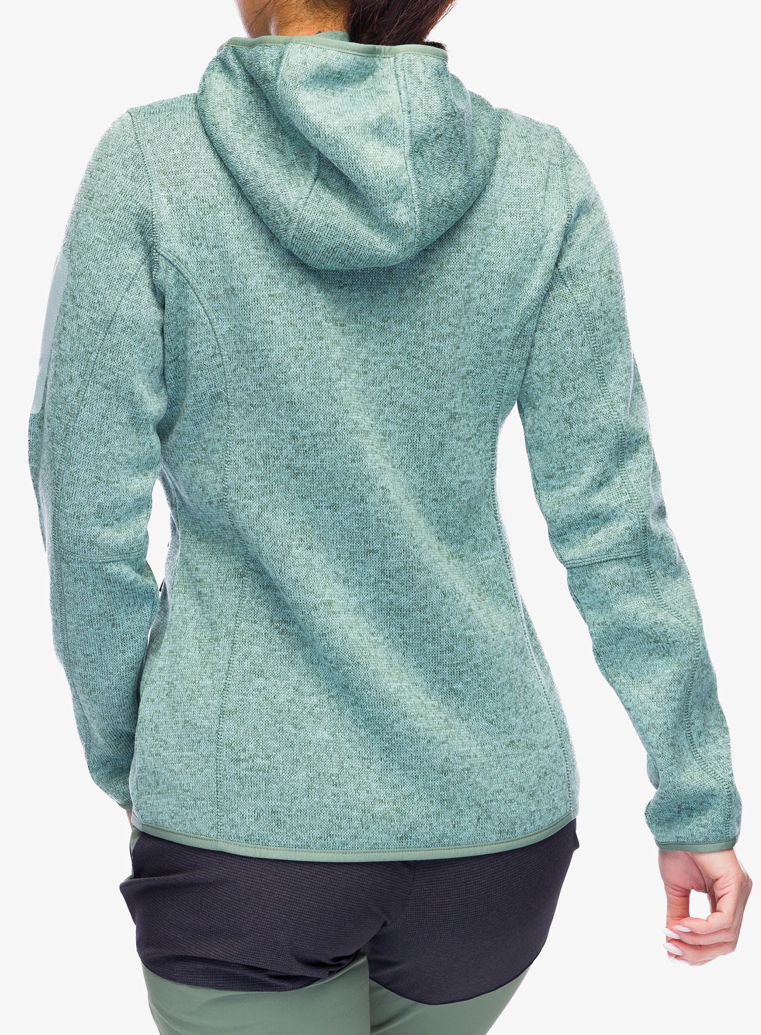 Ženska jakna od flisa CMP Londra Fix Hood Jacket Knitted - jade/salvia