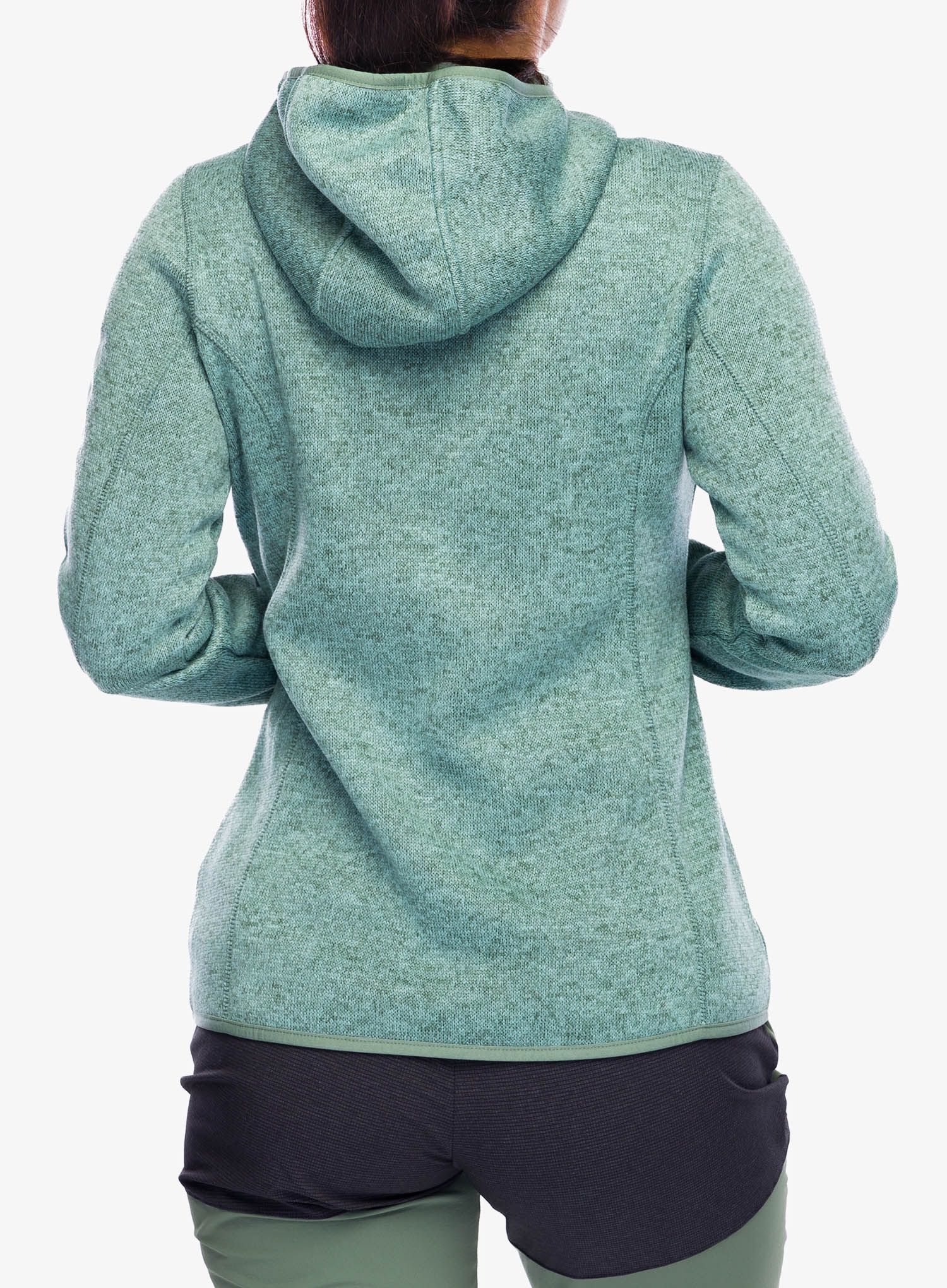 Ženska jakna od flisa CMP Londra Fix Hood Jacket Knitted - jade/salvia
