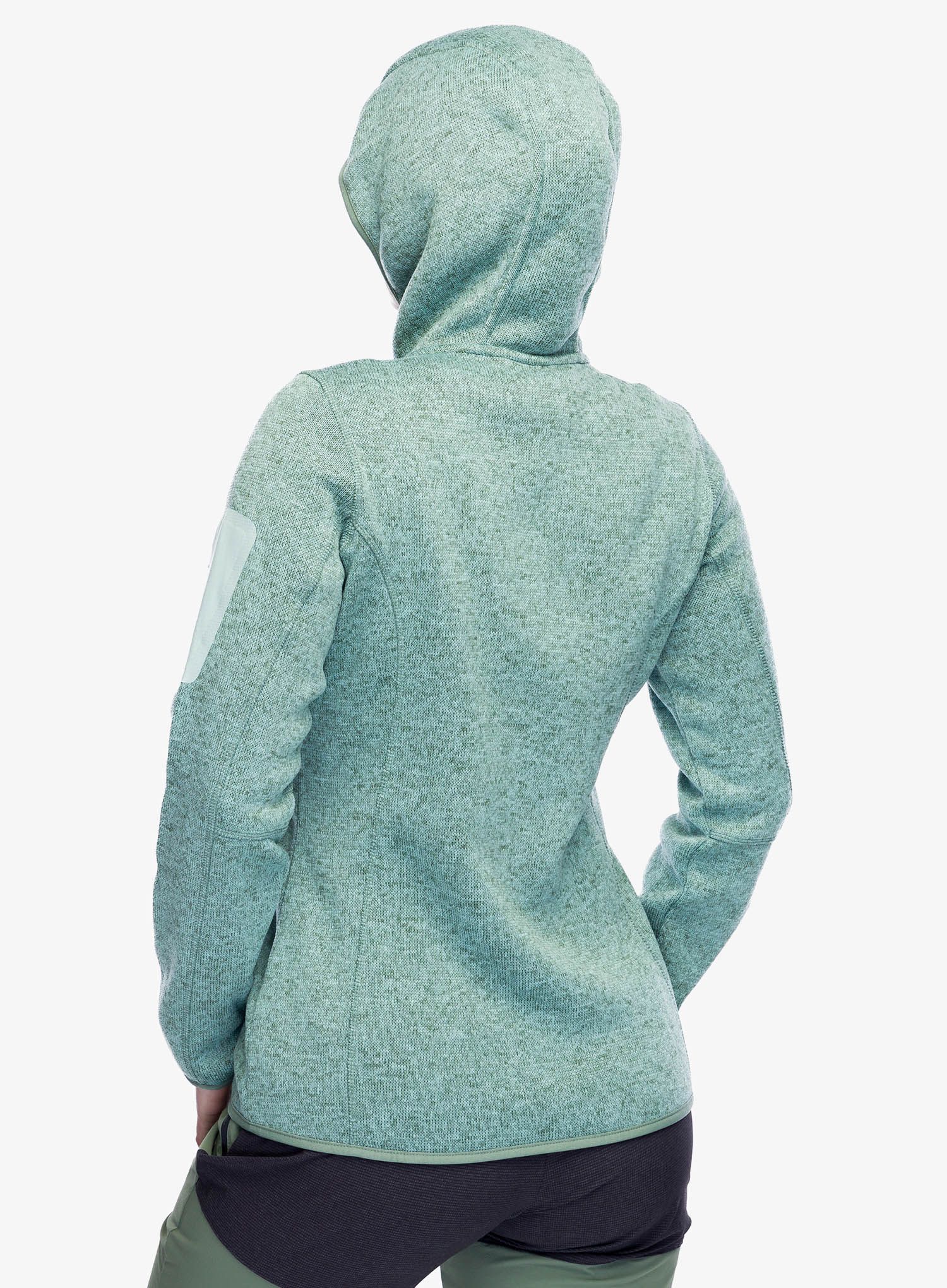 Ženska jakna od flisa CMP Londra Fix Hood Jacket Knitted - jade/salvia