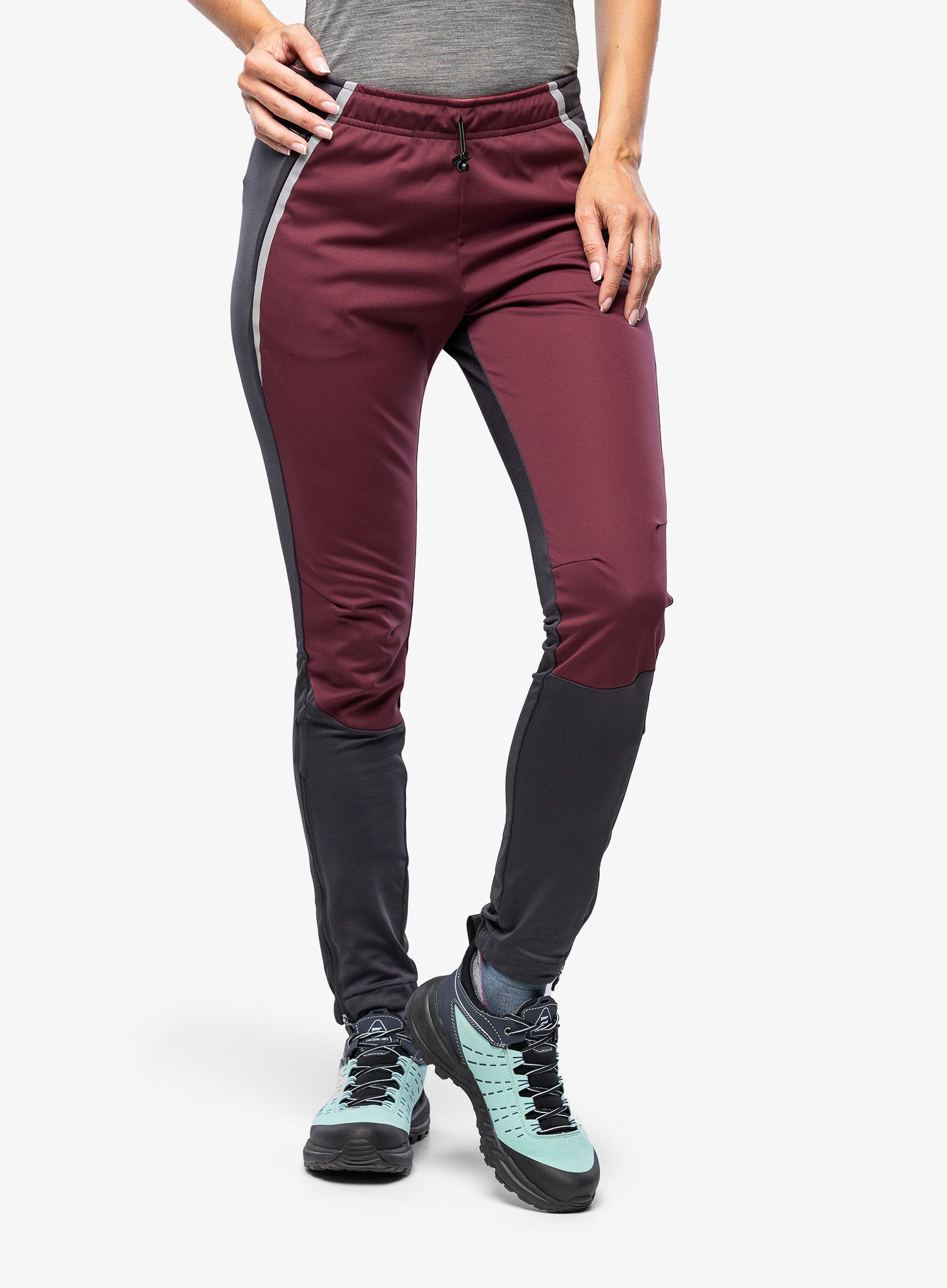 Ženske softshell hlače CMP Long Pant Tee - burgundy