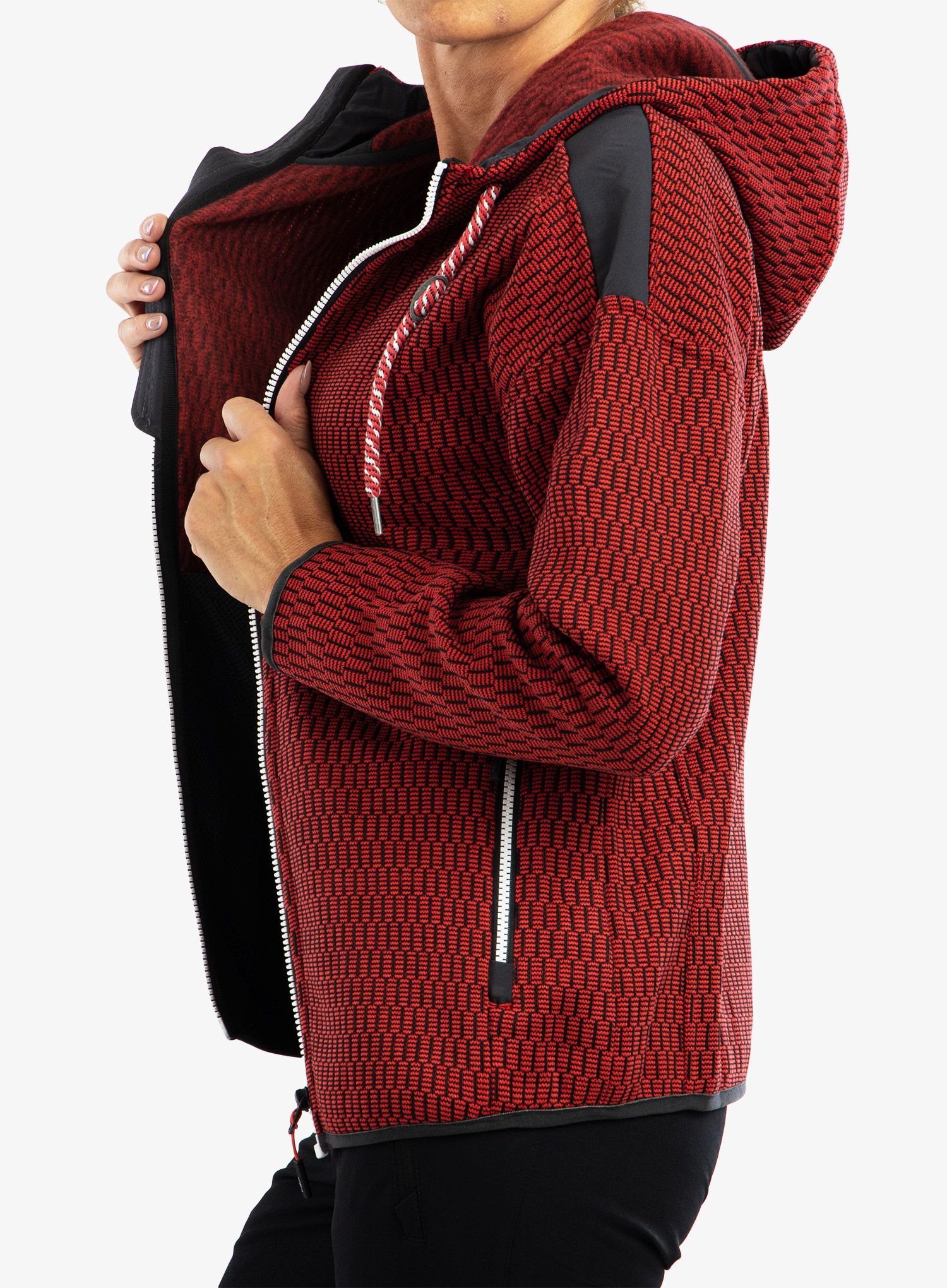 Ženska jakna od flisa CMP Lucy Jacket Fix Hood - campari/antracite