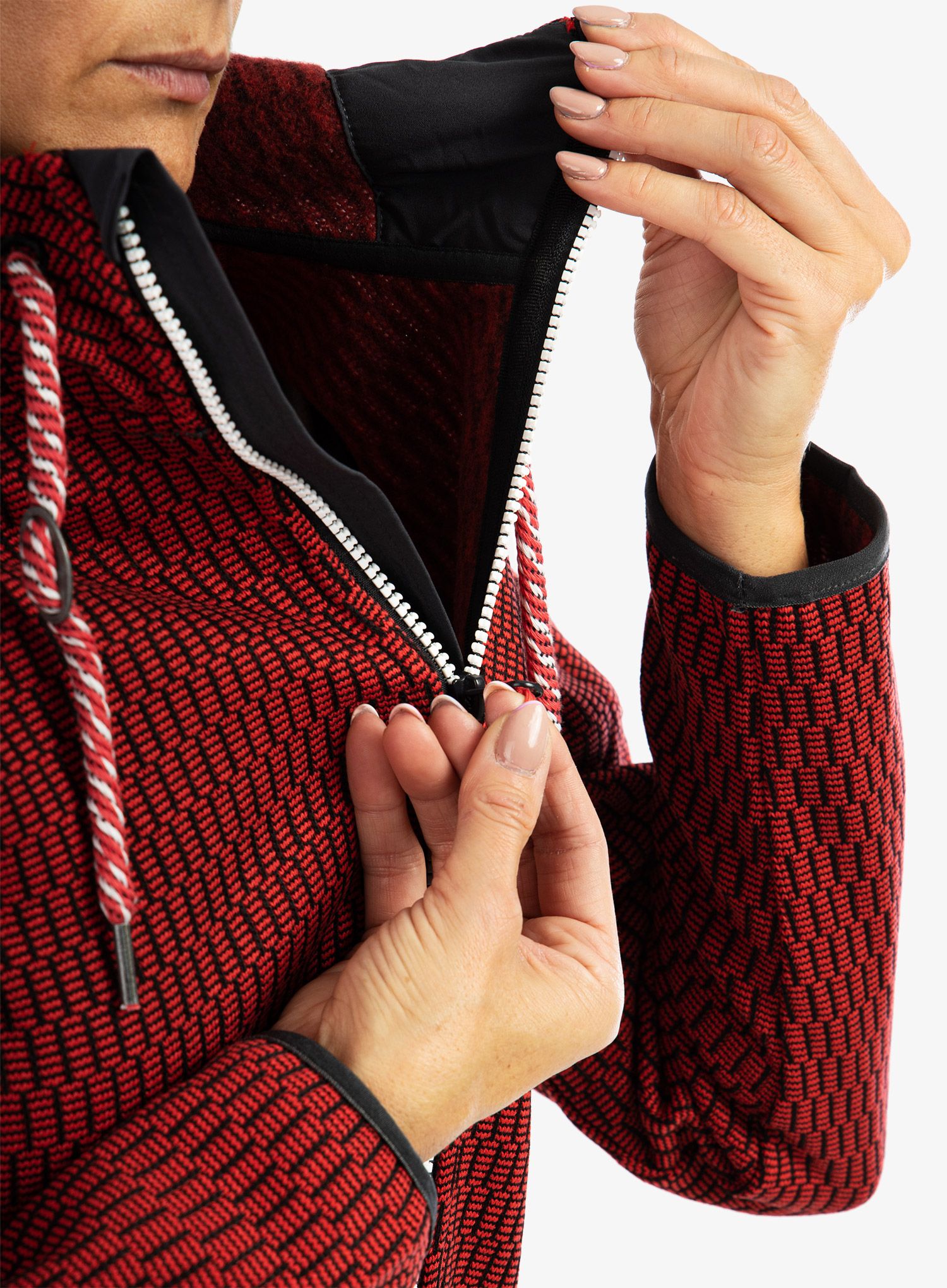 Ženska jakna od flisa CMP Lucy Jacket Fix Hood - campari/antracite