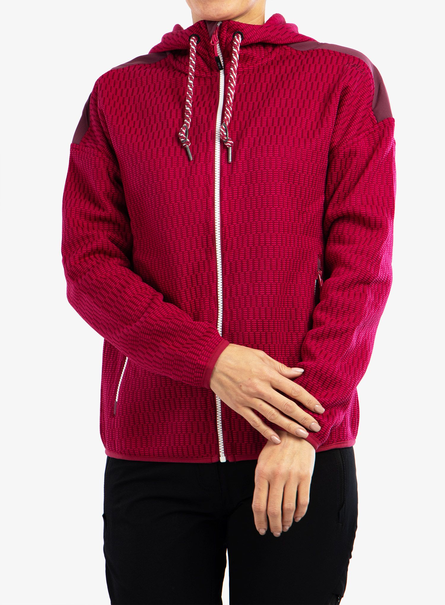 Ženska jakna od flisa CMP Lucy Jacket Fix Hood - fucsia/amaranto