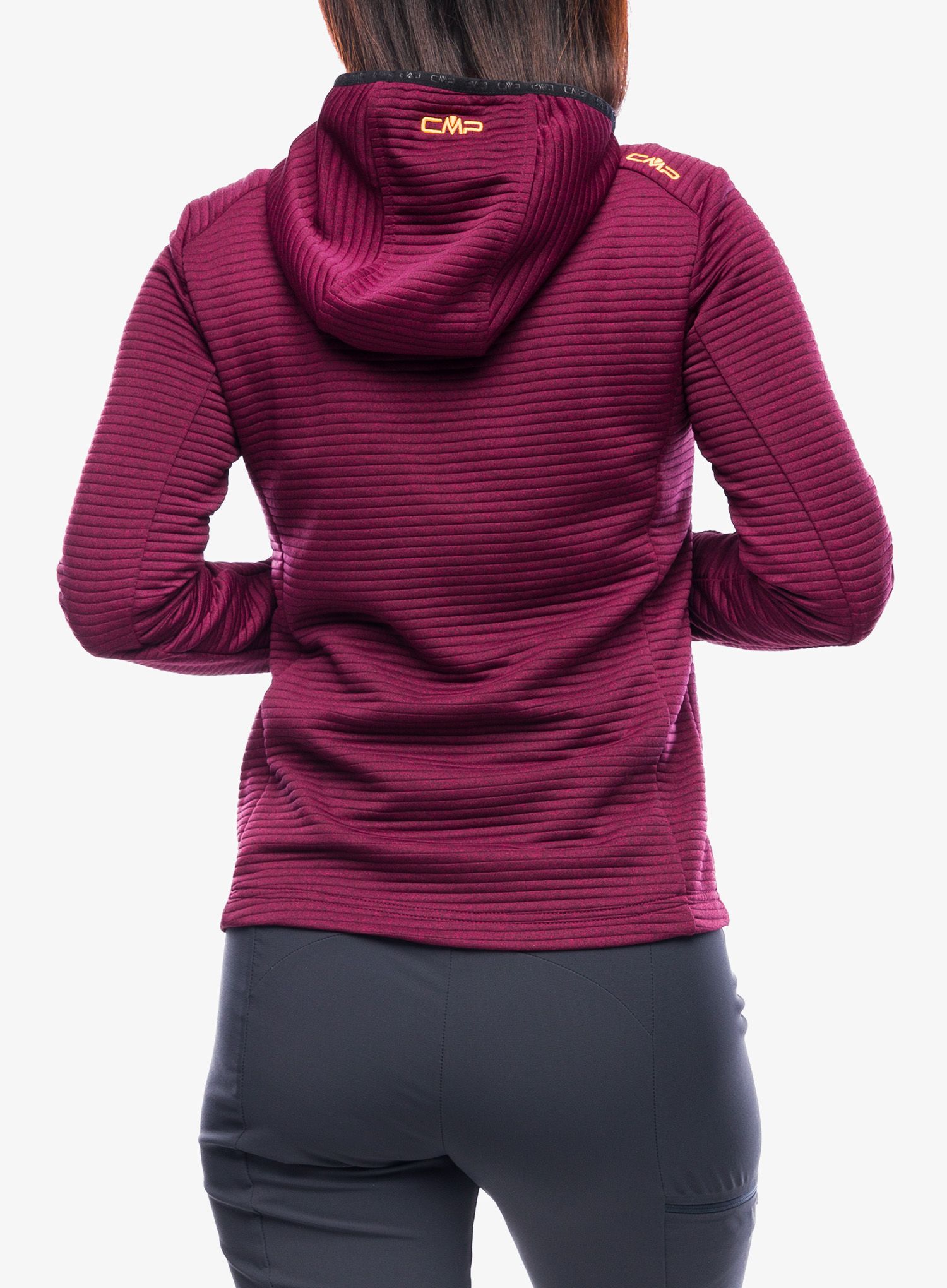 Ženska dukserica CMP Madison Fix Hood Jacket Striped Jaquard - goji melange
