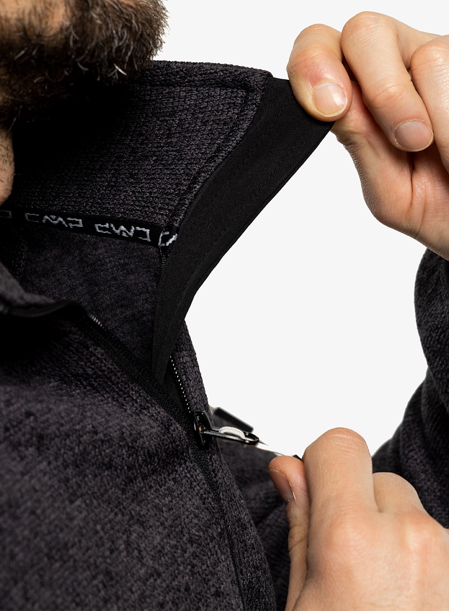 Jakna od flisa CMP Perl Jacket Knitted - nero/glacier
