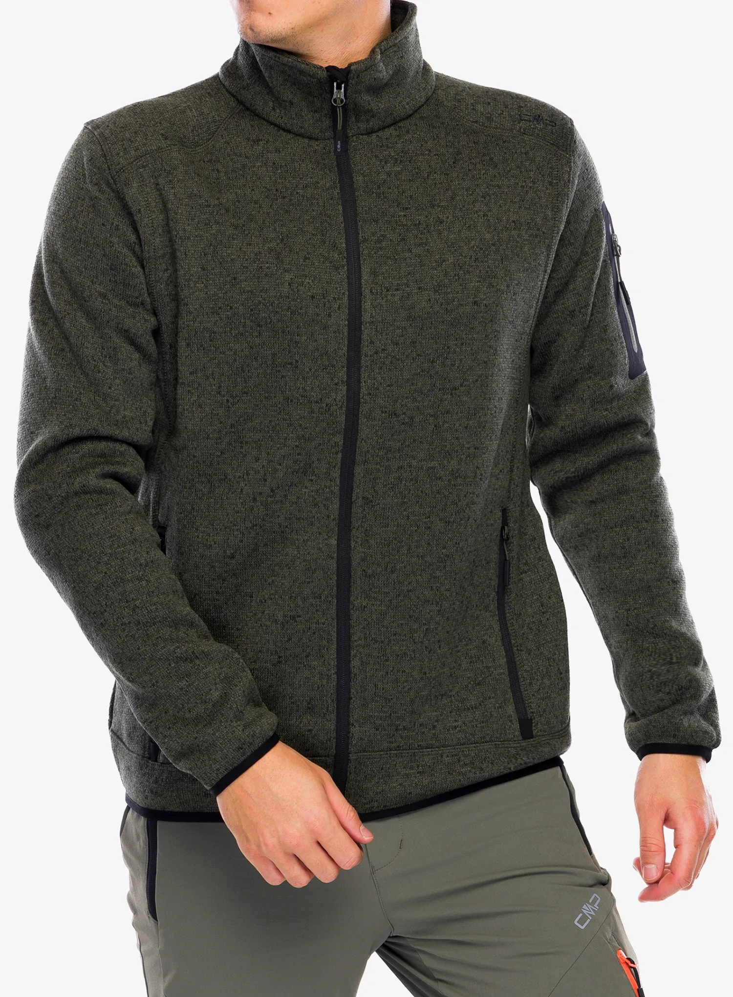 Jakna od flisa CMP Perl Jacket Knitted - olive/nero