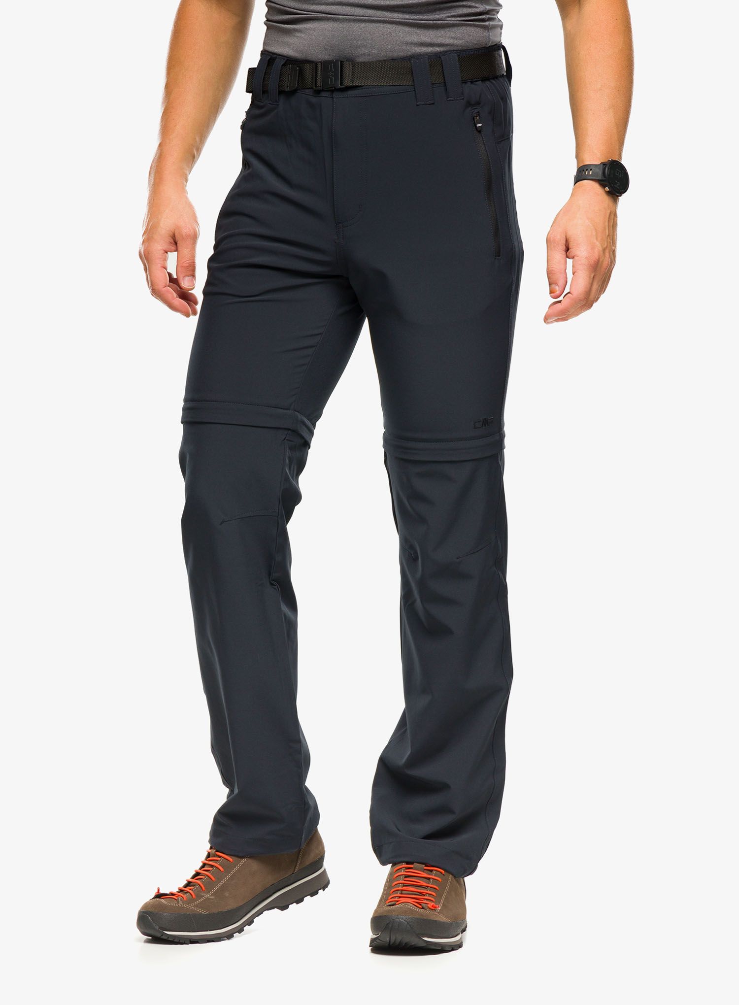 Hlače CMP Rule Zip Off Pant Stretch Polyester - antracite