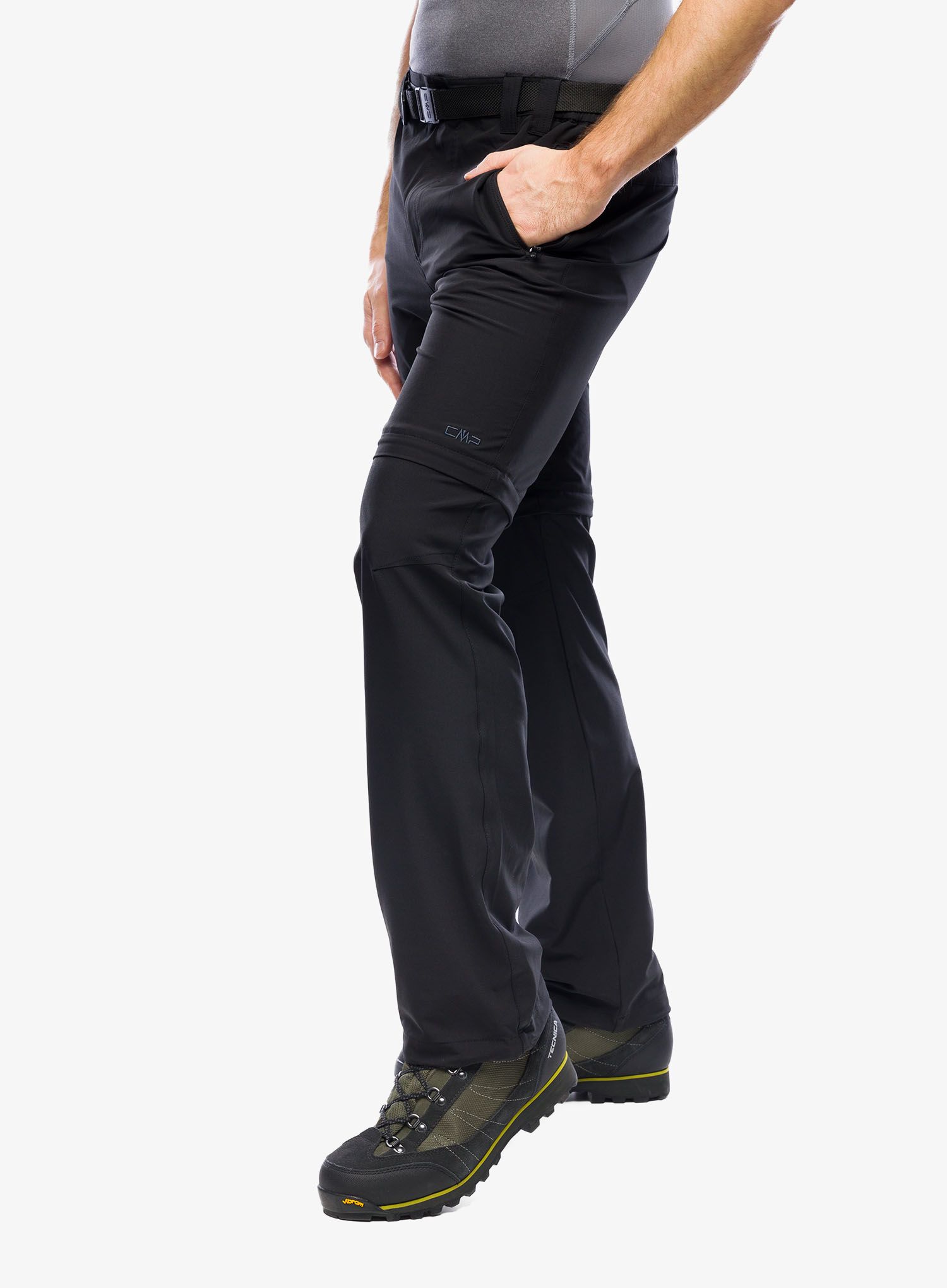 Hlače CMP Rule Zip Off Pant Stretch Polyester - nero